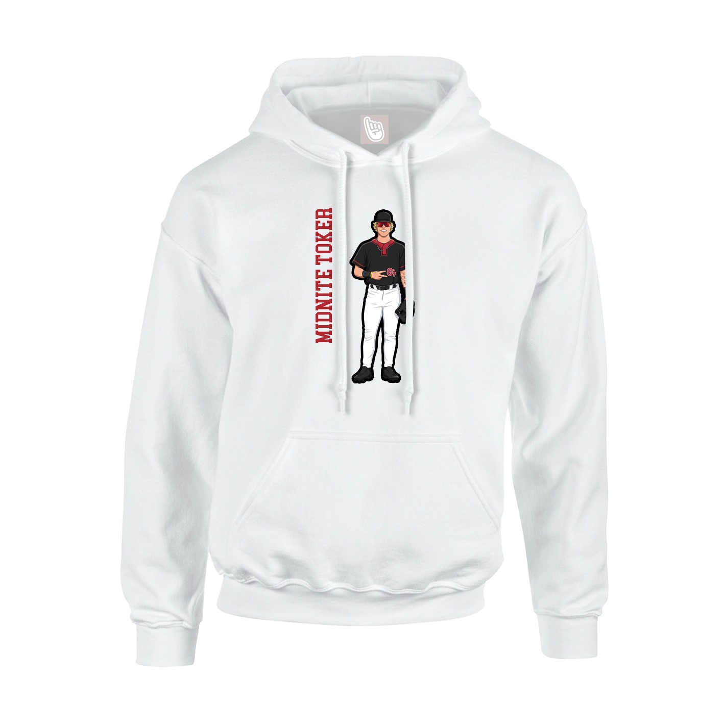Hoodie — Name Vertical in White