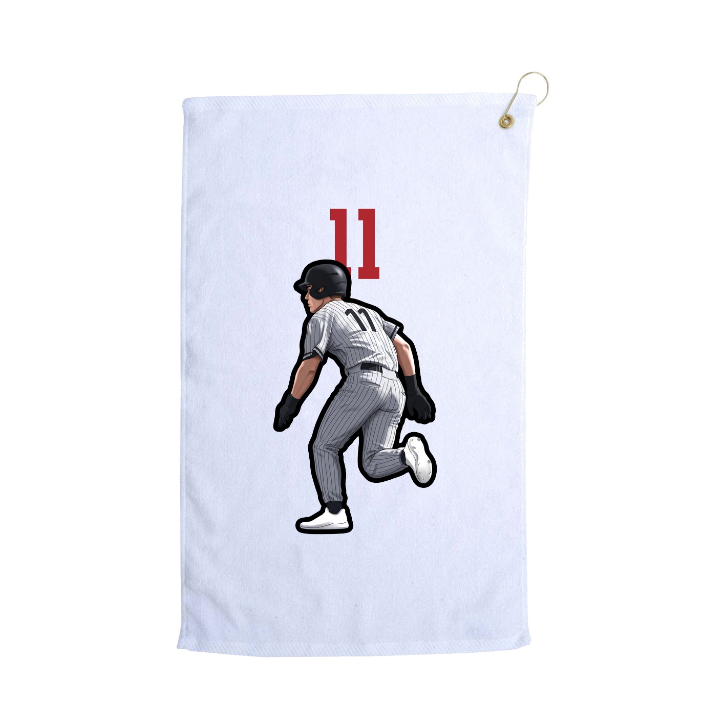 Golf Towel — Number Top in White