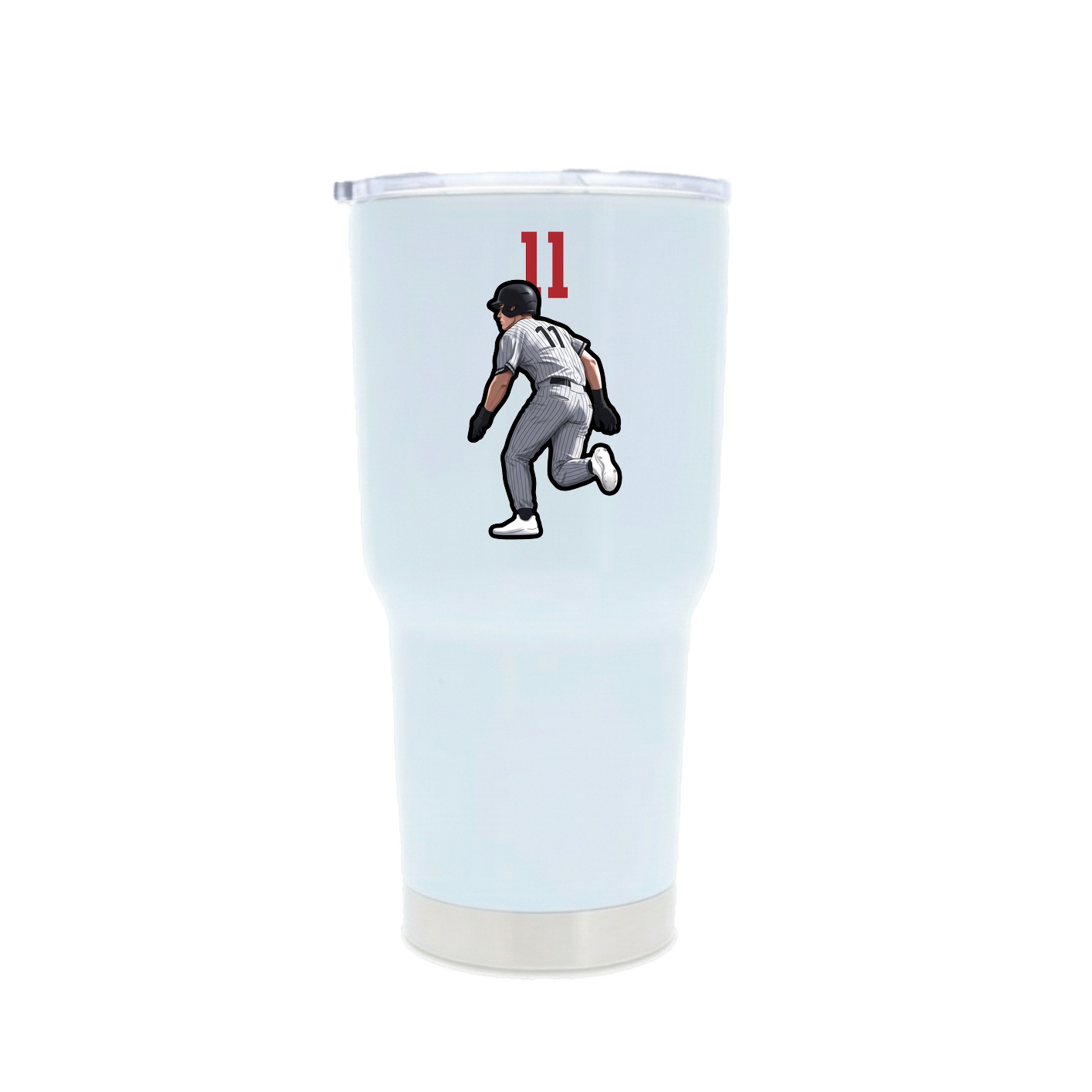30oz Stainless Steel Tumbler — Number Top in White
