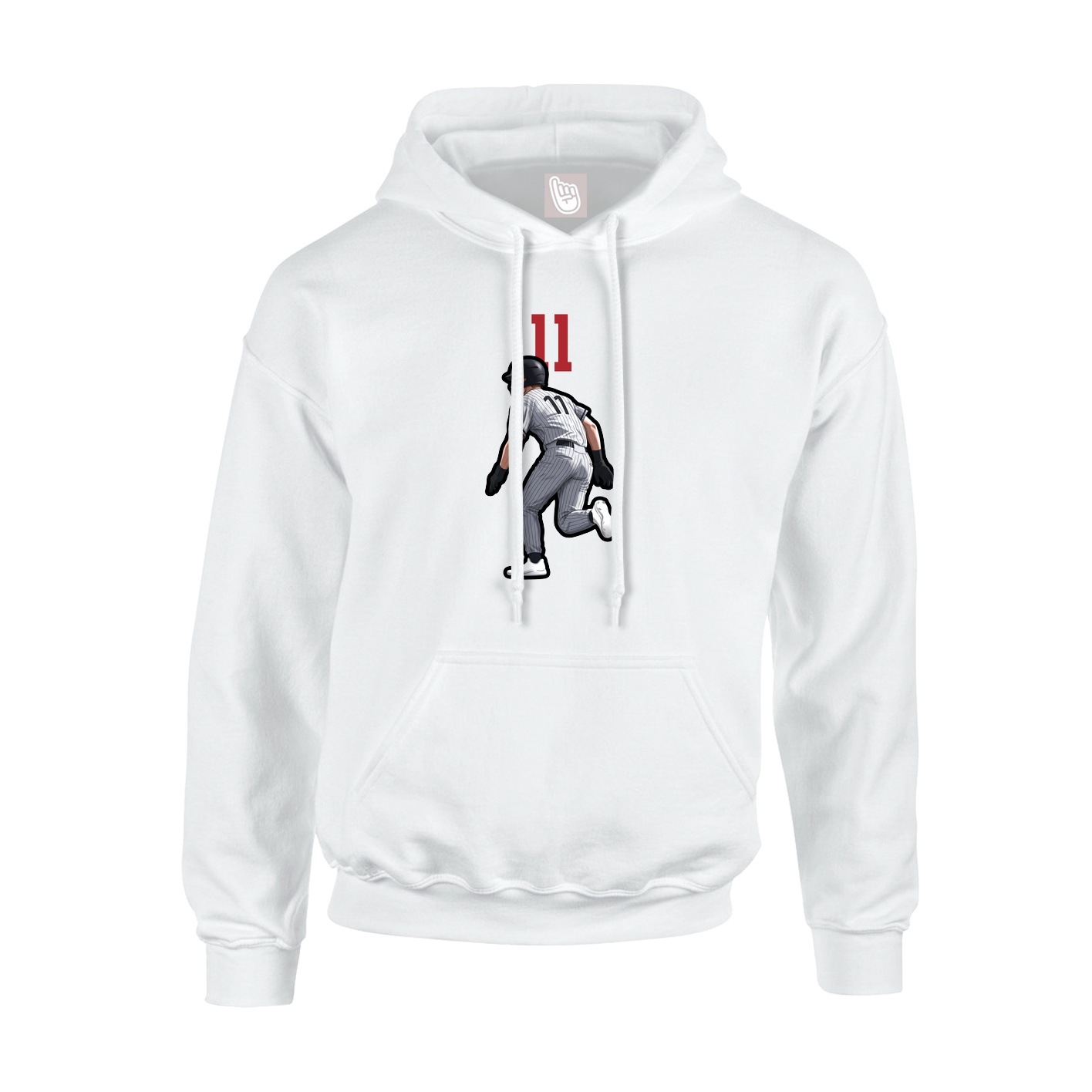 Youth Hoodie — Number Top in White