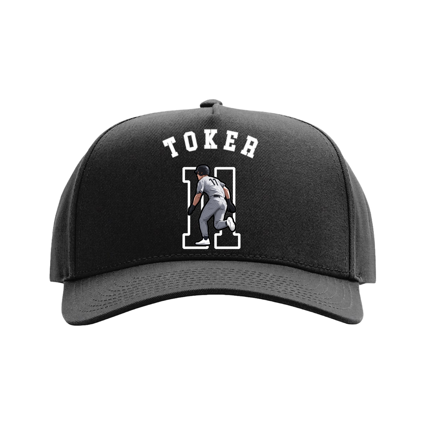 Full Fabric Five-Panel Champ Cap — Shirsey Arch in Black