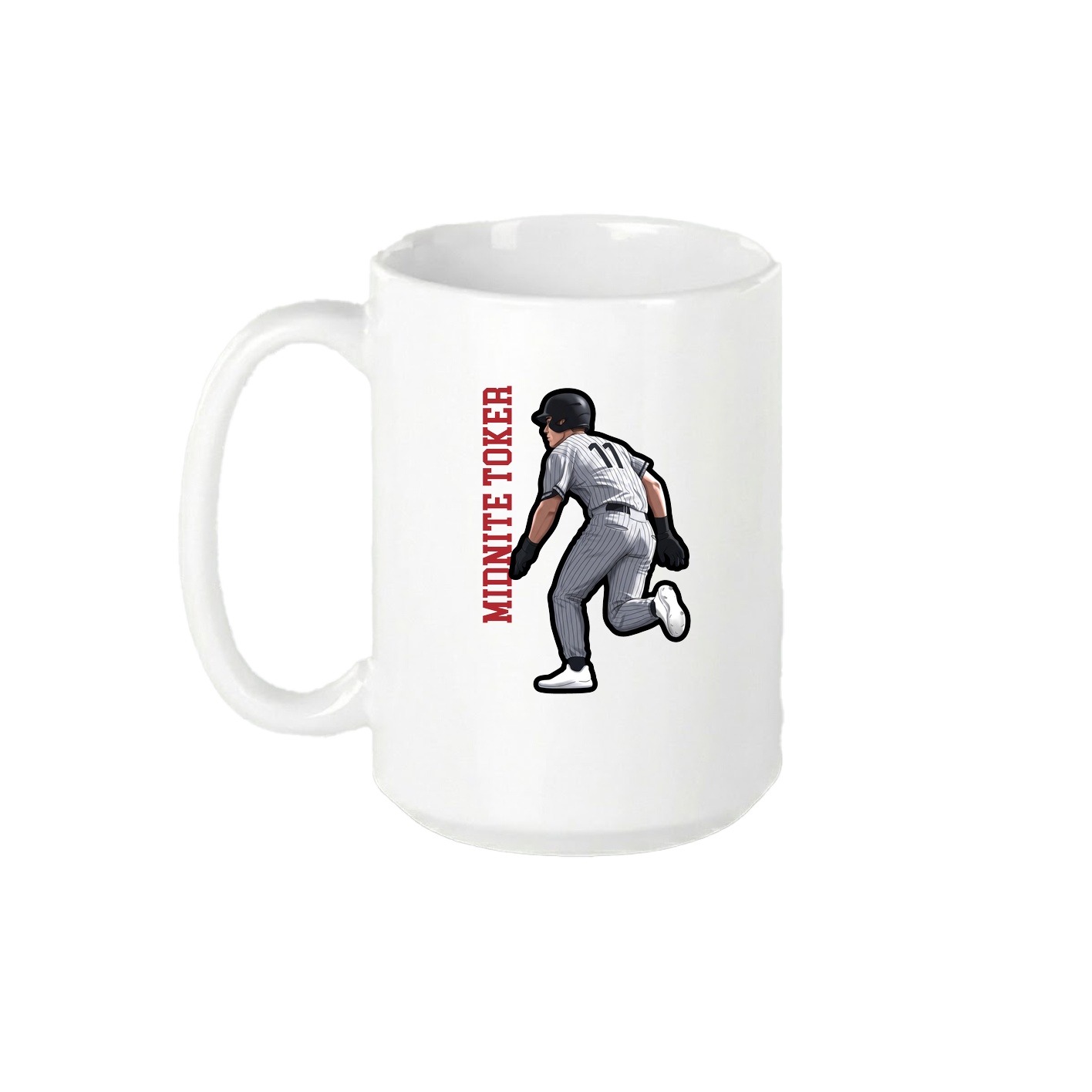 15oz Coffee Mug — Name Vertical in White
