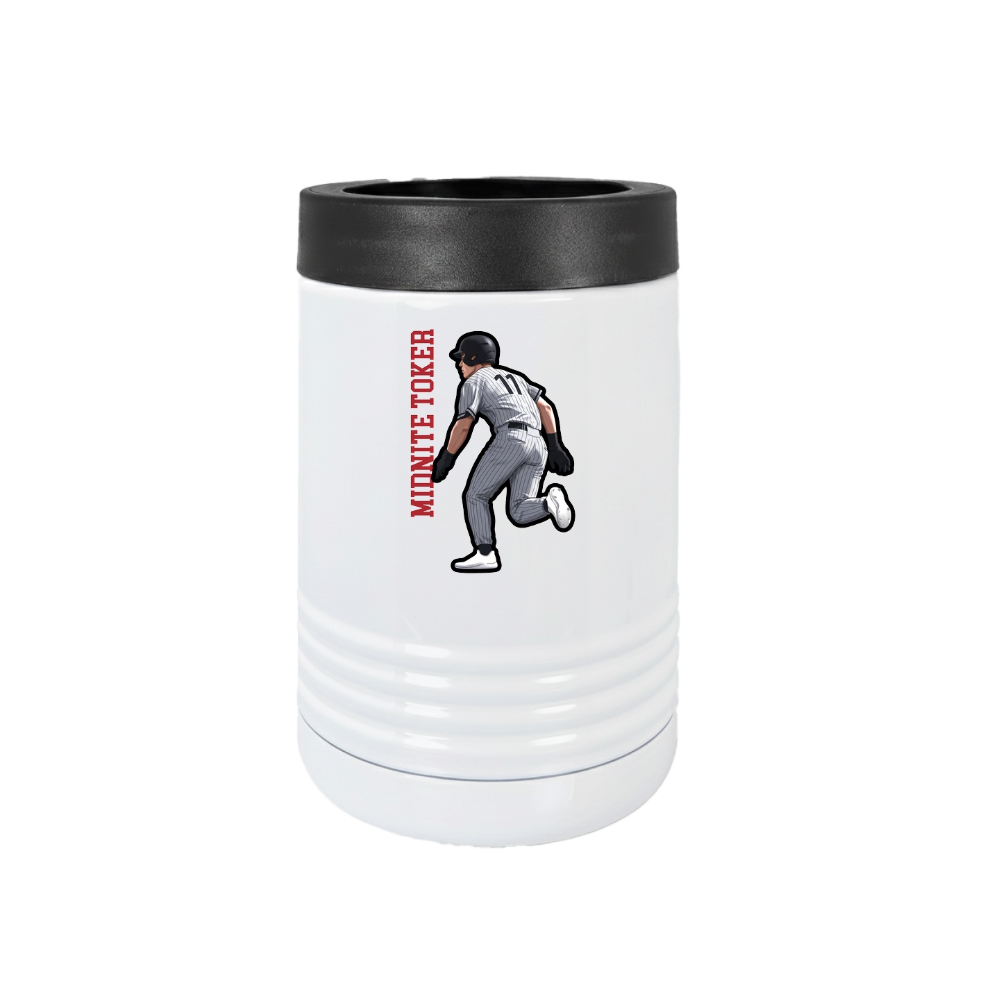 Beverage Holder — Name Vertical in White