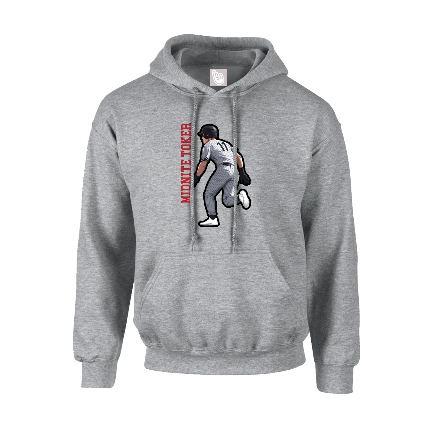 Youth Hoodie — Name Vertical in Grey