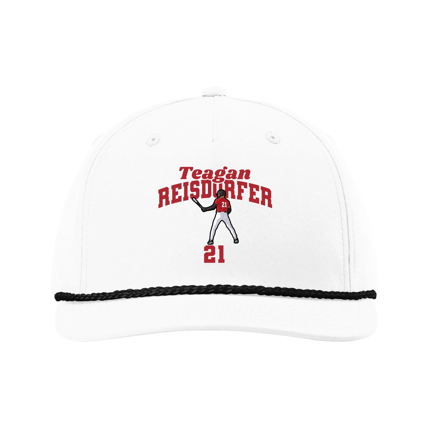 Five-Panel Classic Rope Cap — Signature Arch in White