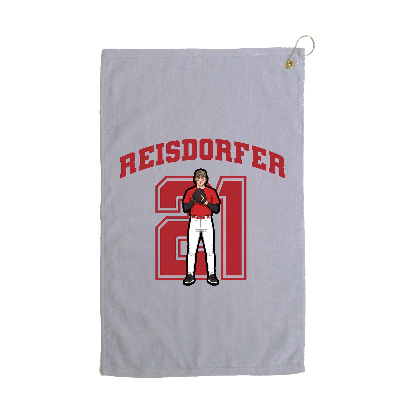 Golf Towel — Number in Grey