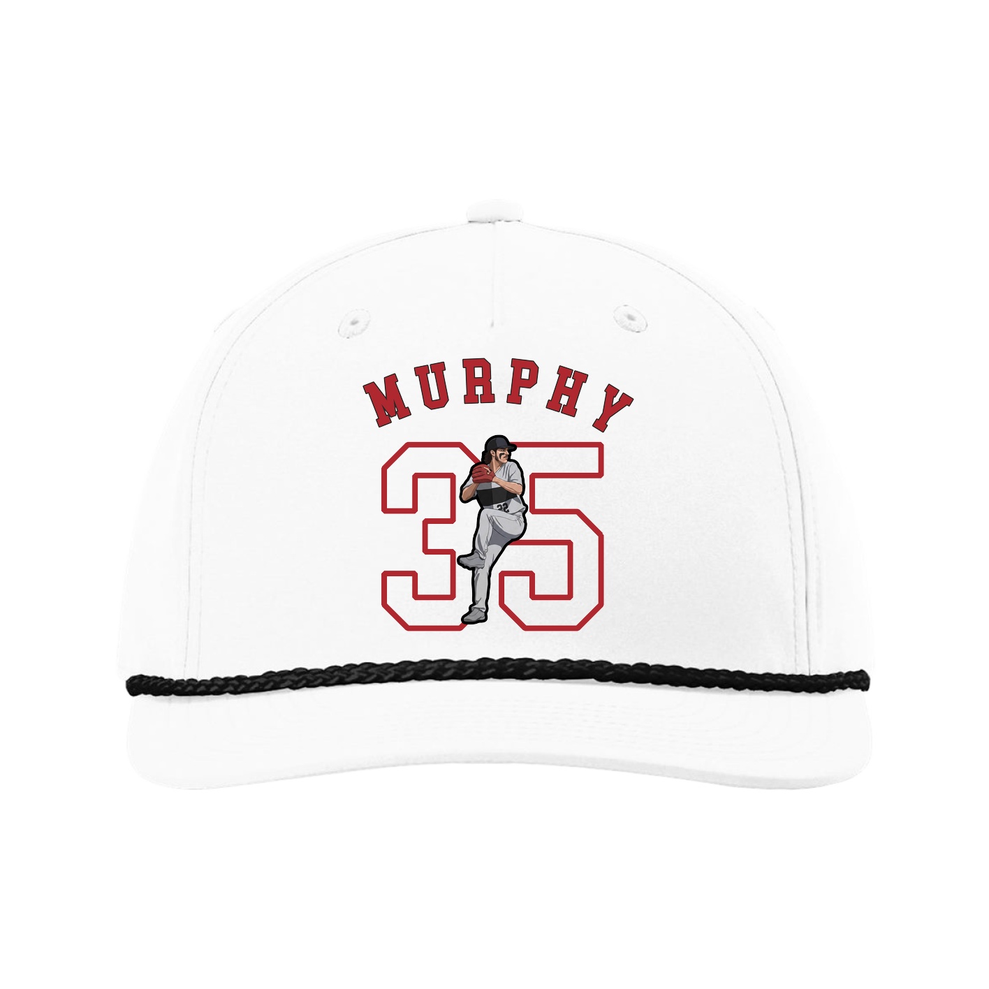 Five-Panel Classic Rope Cap — Shirsey Arch in White