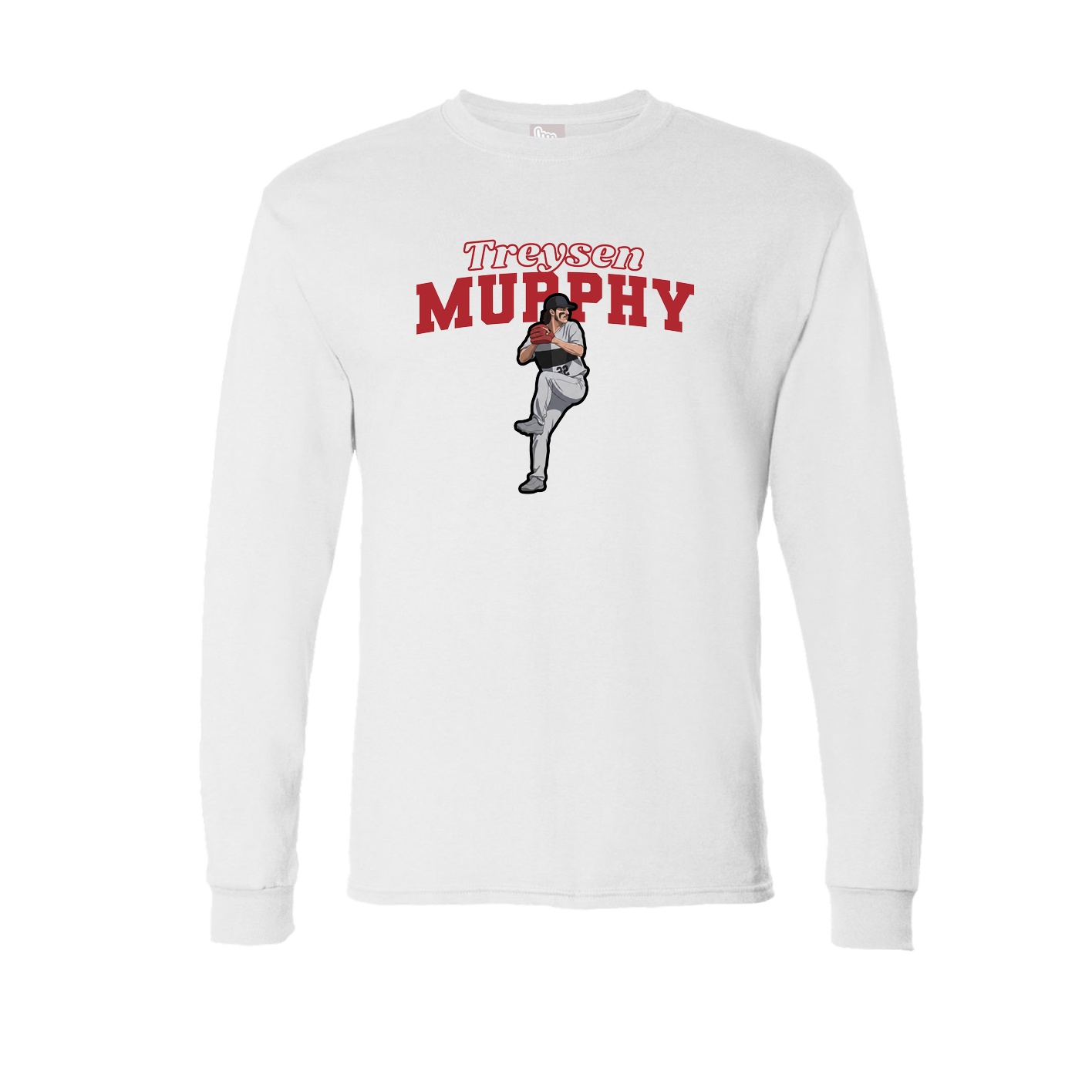 Long Sleeve Tee — Name Arch in White