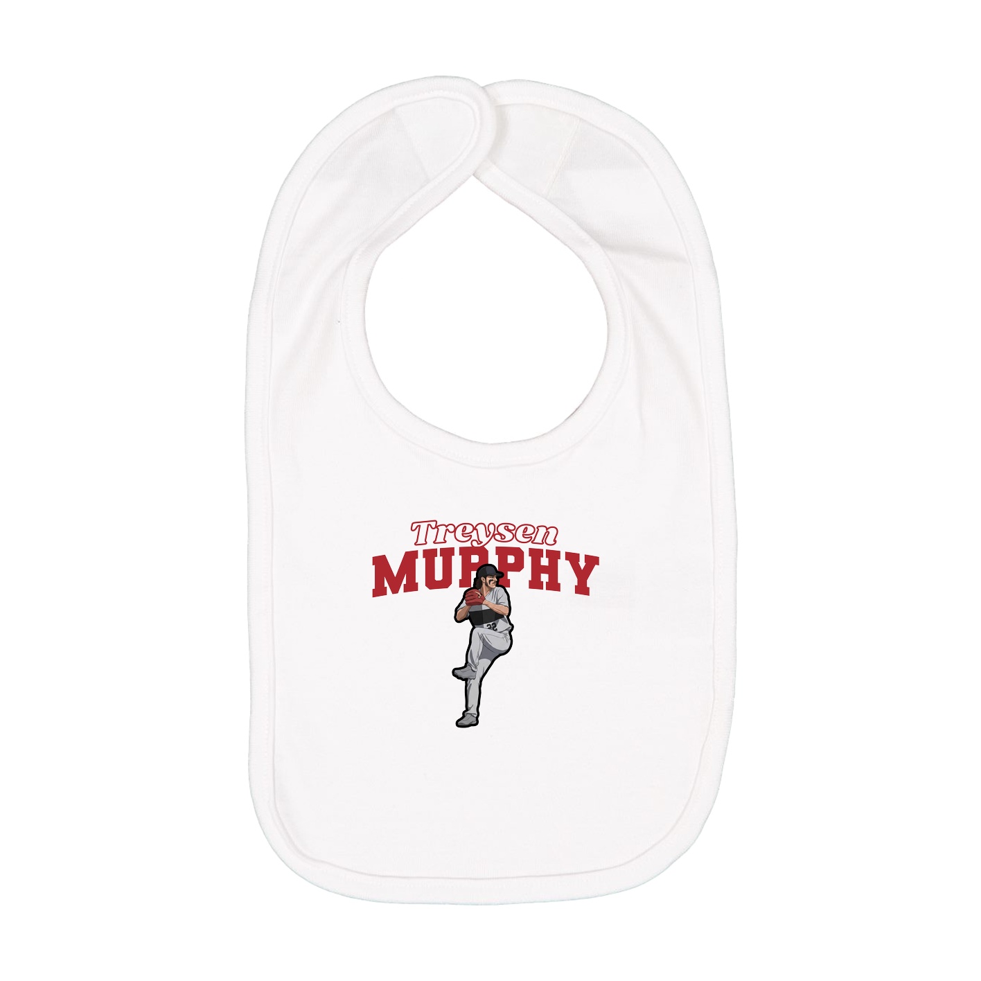 Infant Bib — Name Arch in White