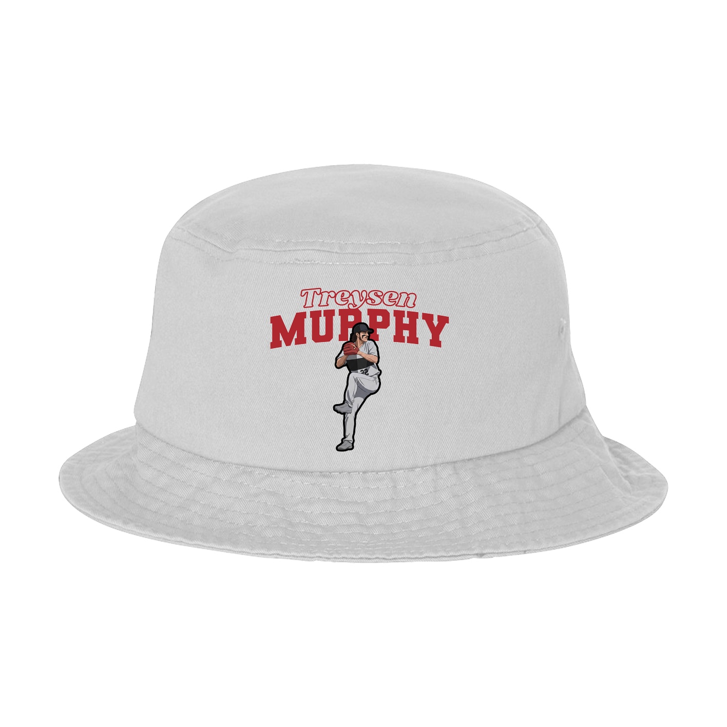Bucket Cap — Name Arch in White