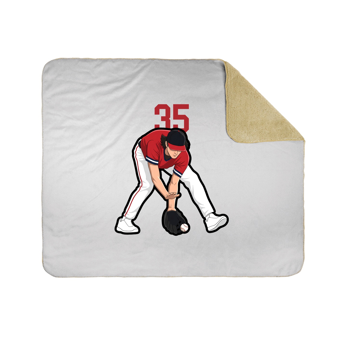 Throw Blanket — Number Top in White