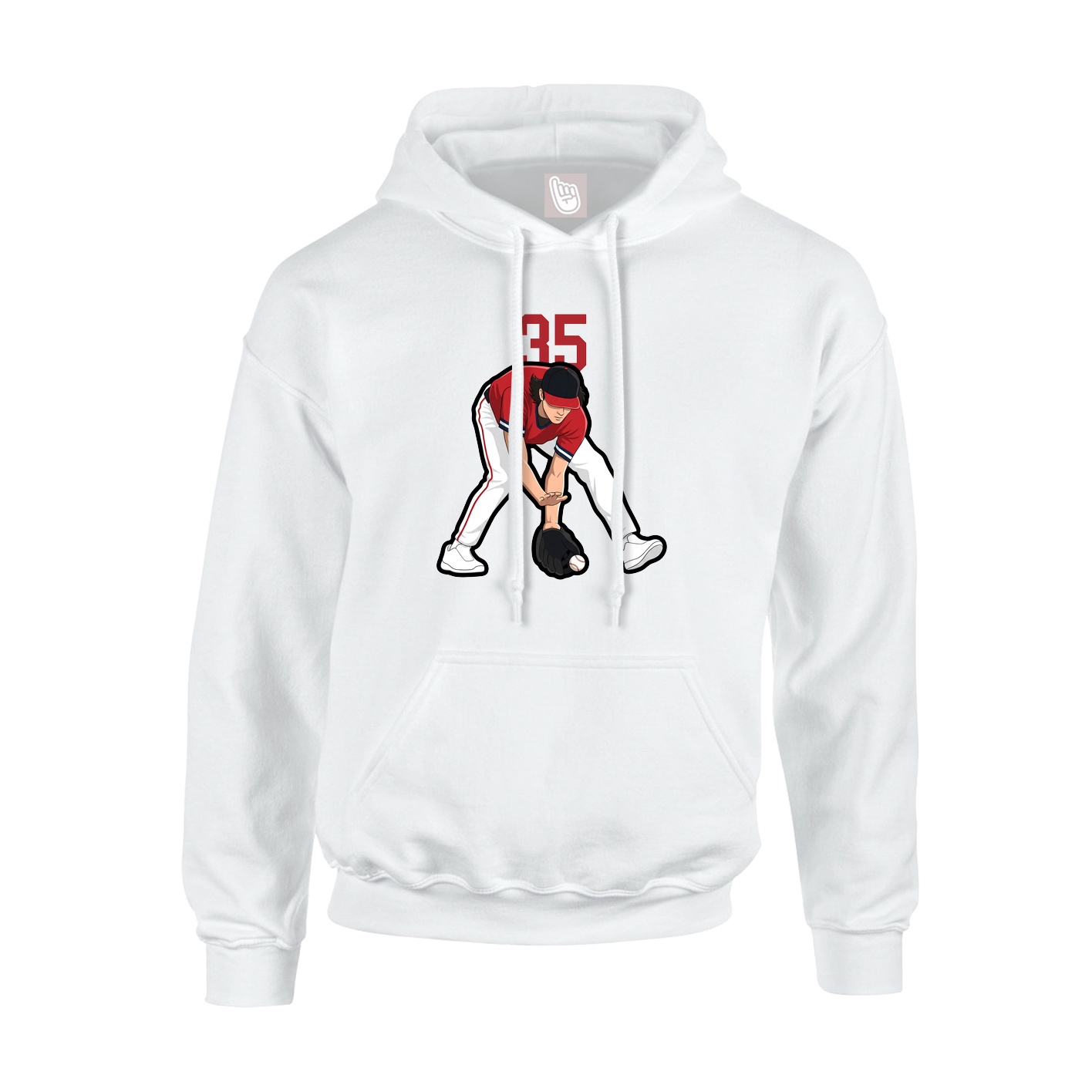 Youth Hoodie — Number Top in White