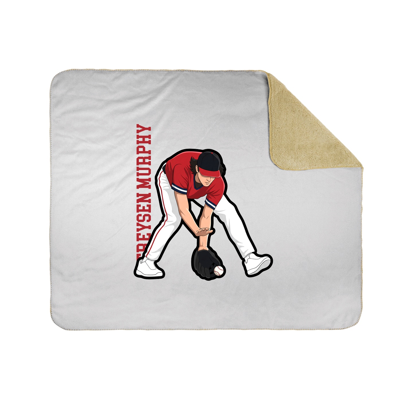 Throw Blanket — Name Vertical in White