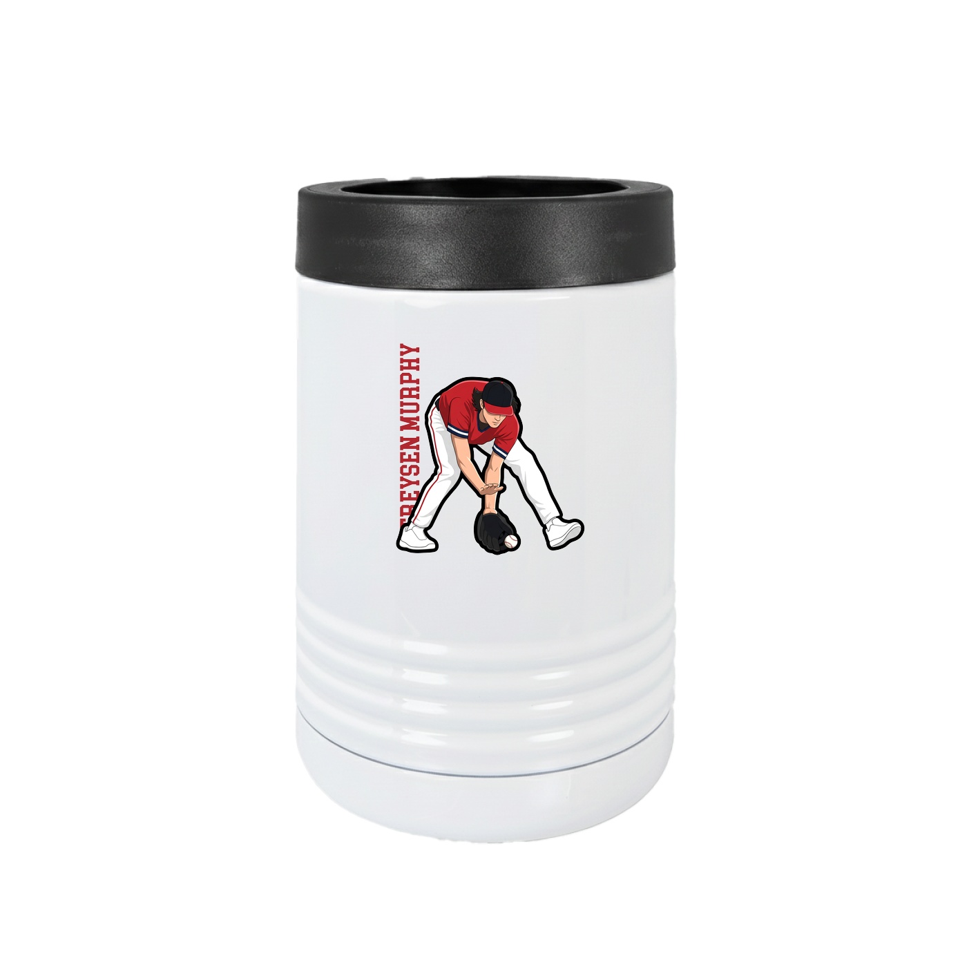 Beverage Holder — Name Vertical in White