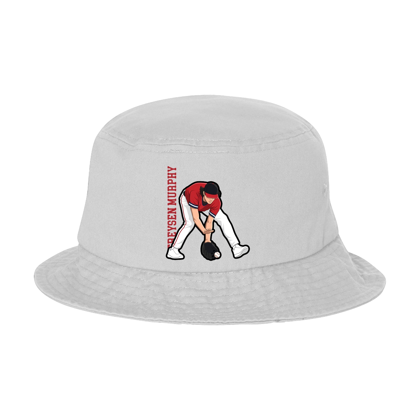 Bucket Cap — Name Vertical in White