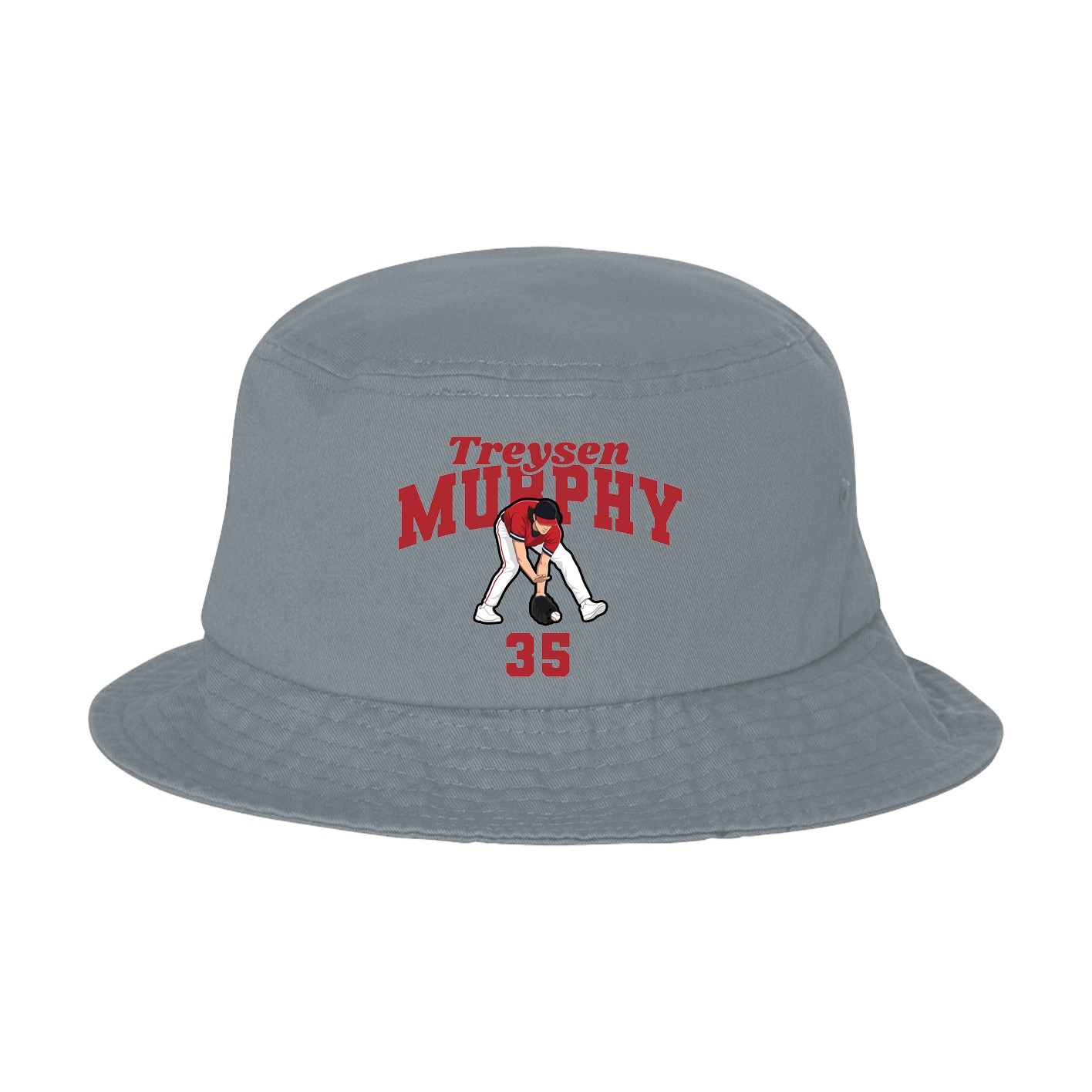 Bucket Cap — Signature Arch in Grey