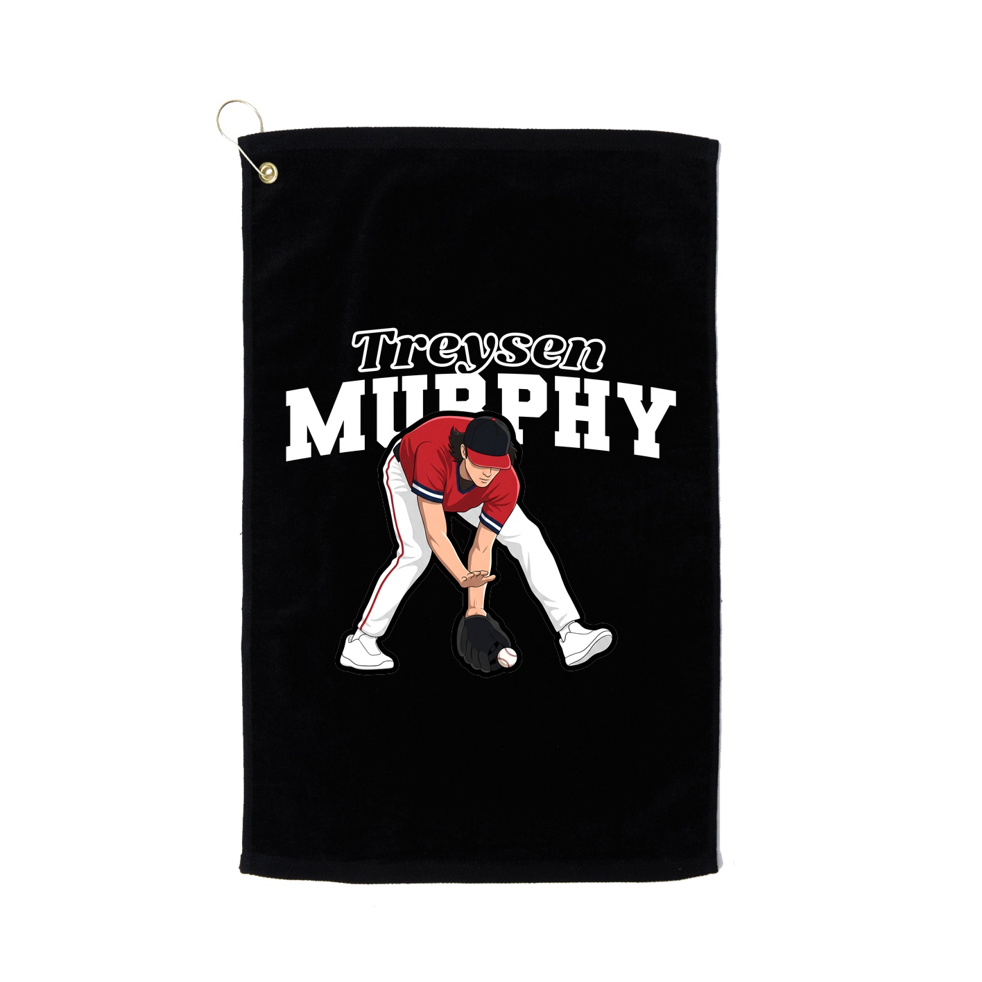 Golf Towel — Name Arch in Black