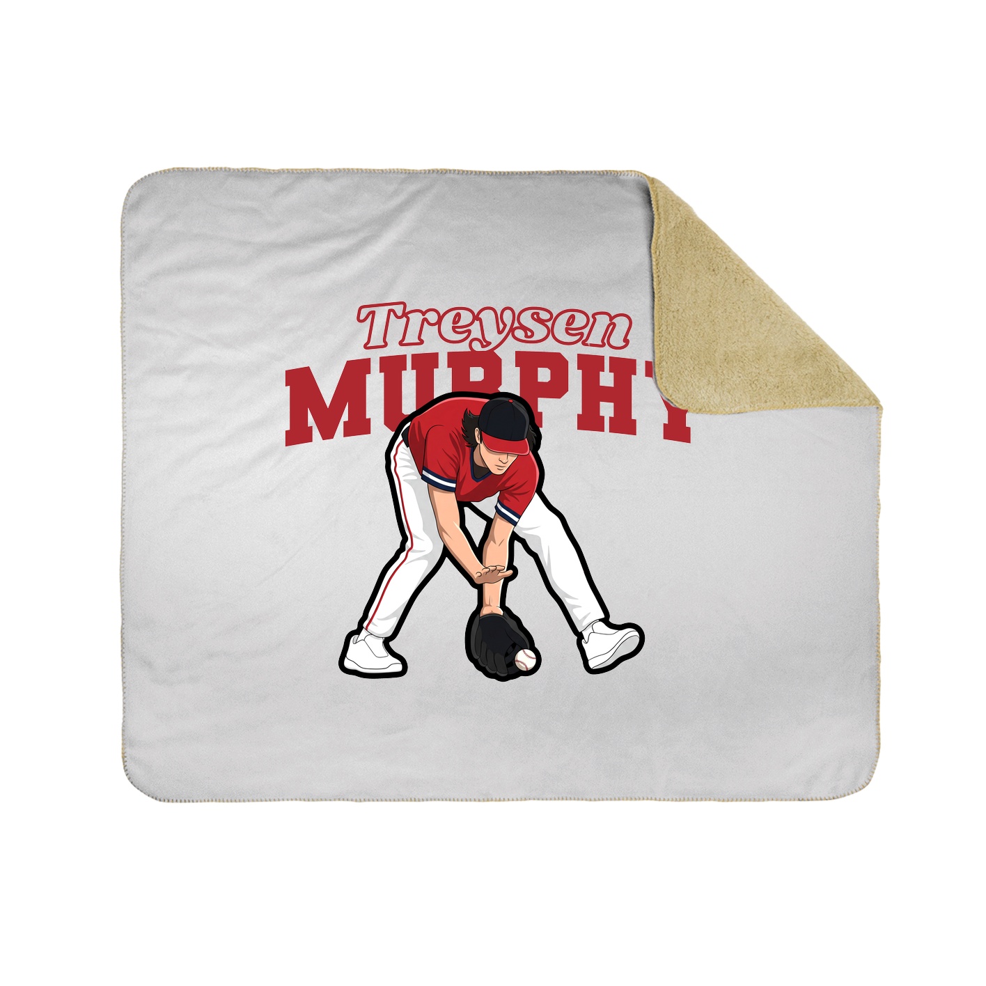 Throw Blanket — Name Arch in White