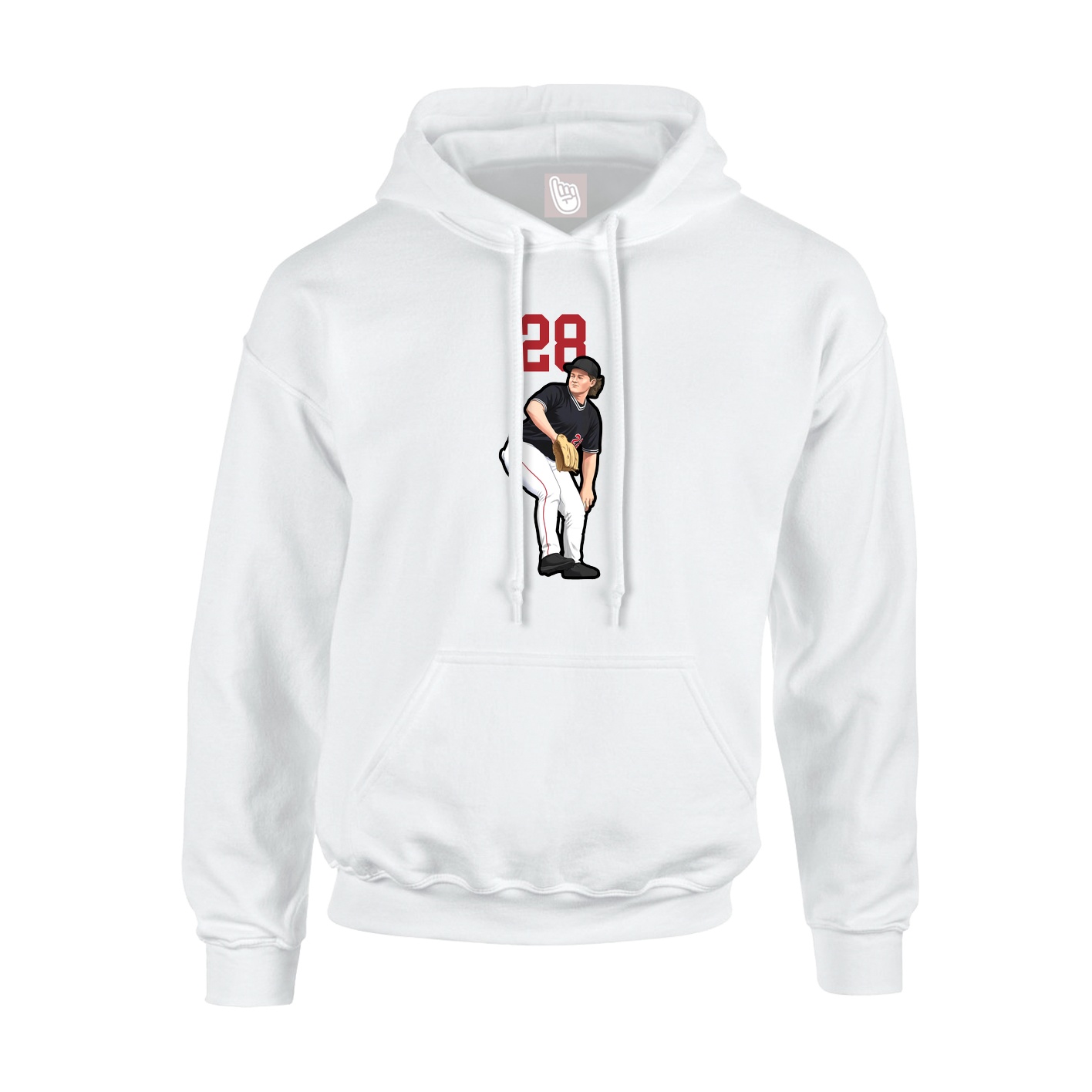 Youth Hoodie — Number Top in White