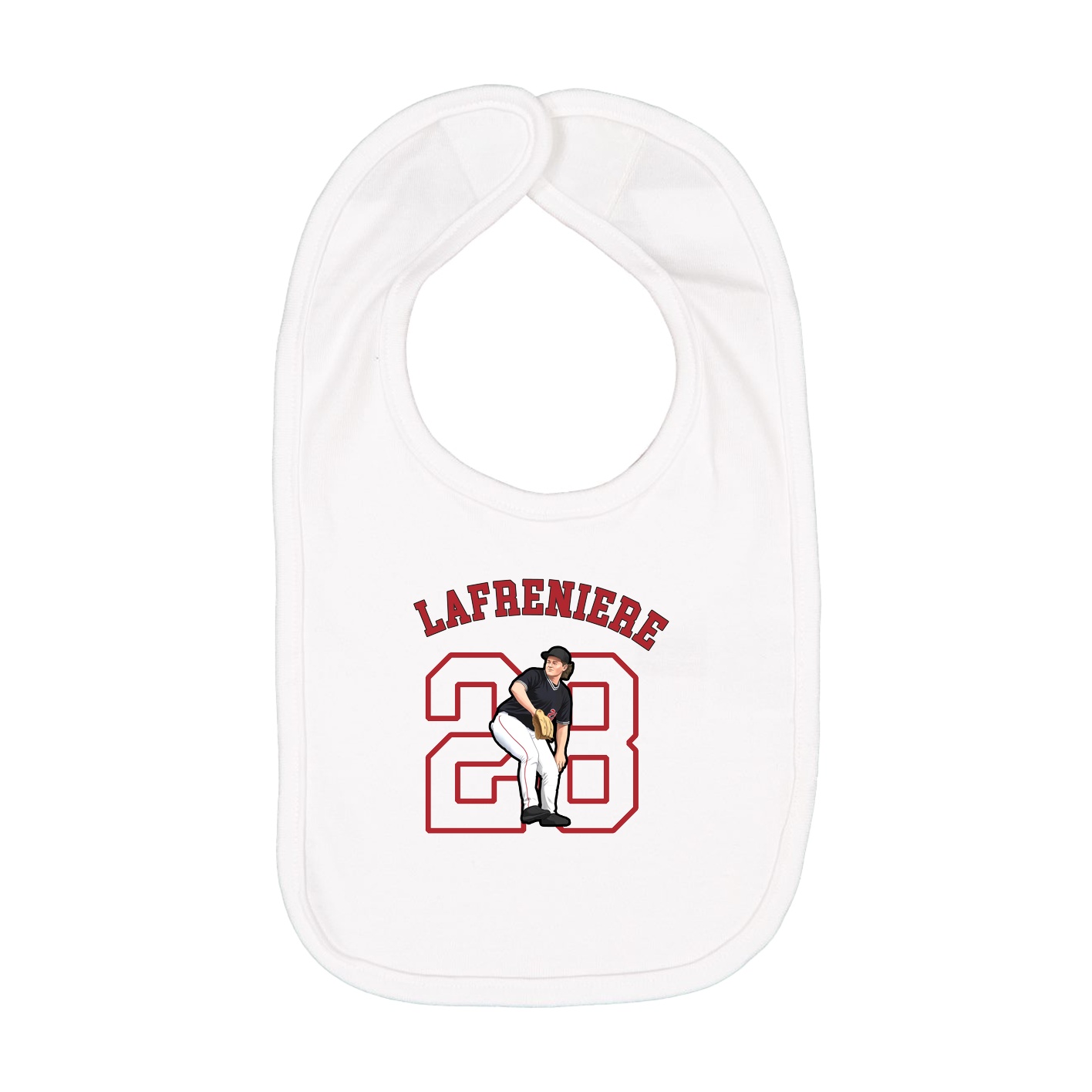 Infant Bib — Shirsey Arch in White