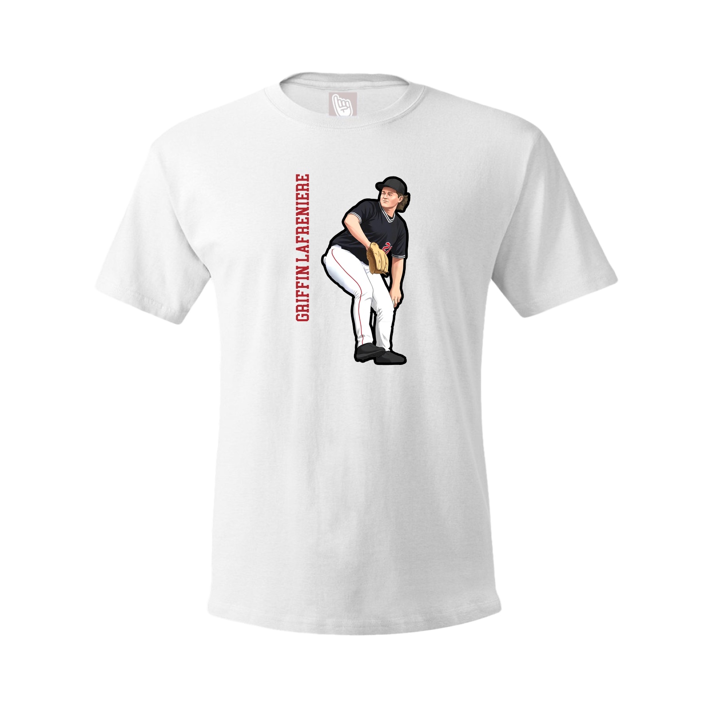 Youth Tee — Name Vertical in White