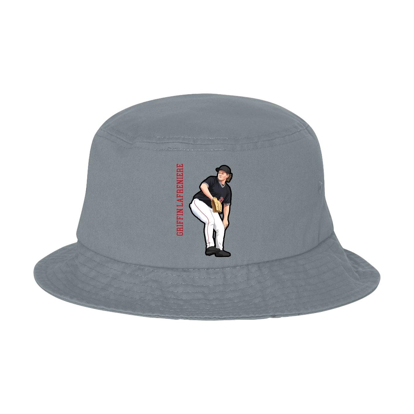 Bucket Cap — Name Vertical in Grey