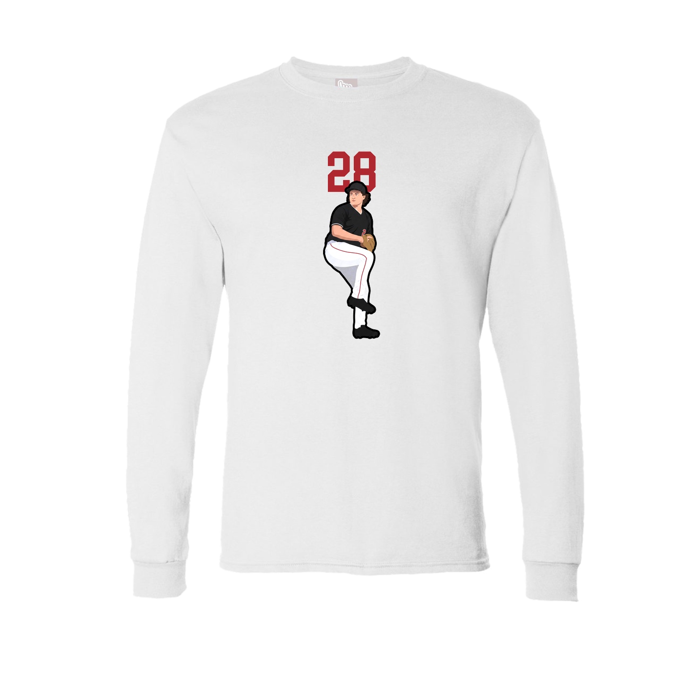 Long Sleeve Tee — Number Top in White