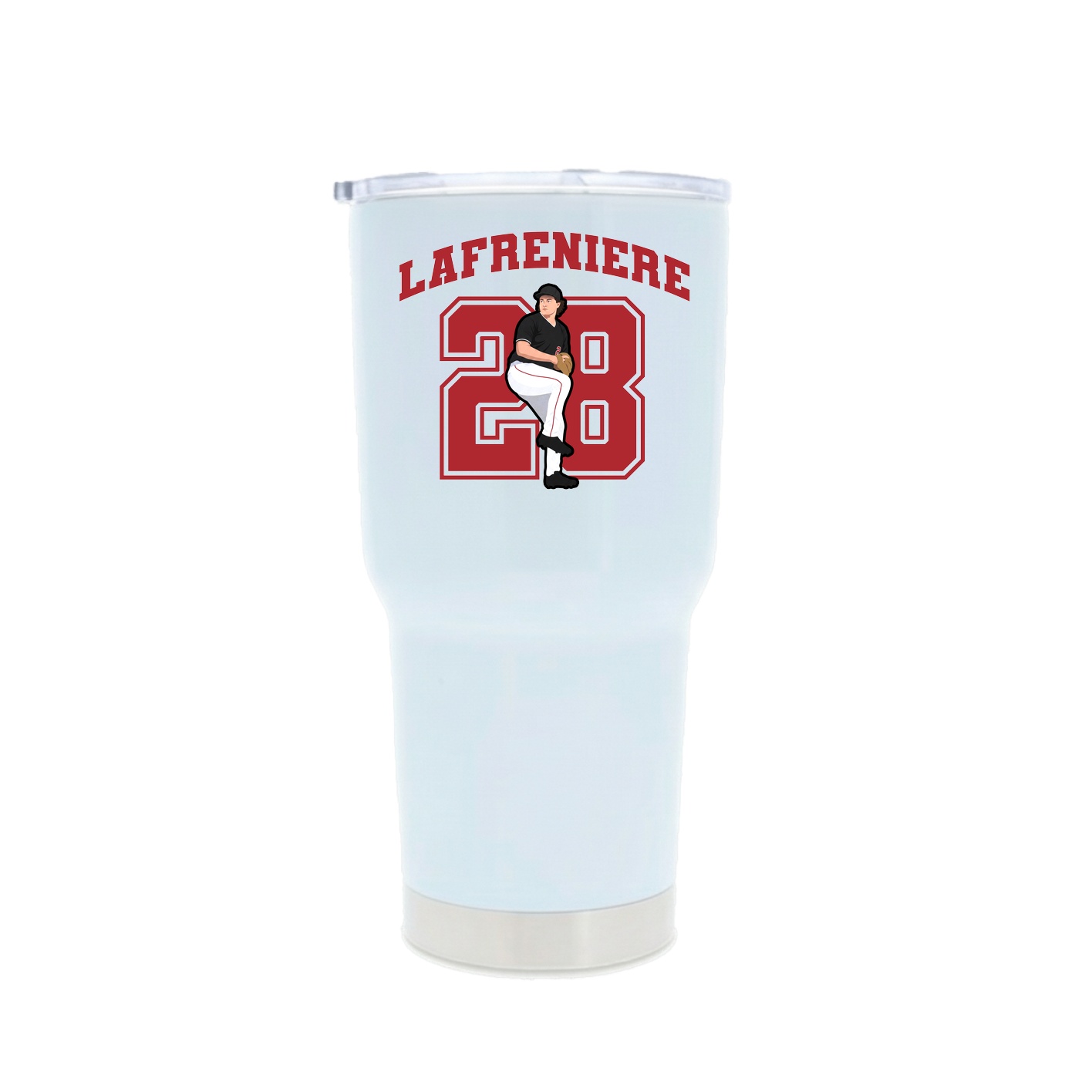 30oz Stainless Steel Tumbler — Number in White