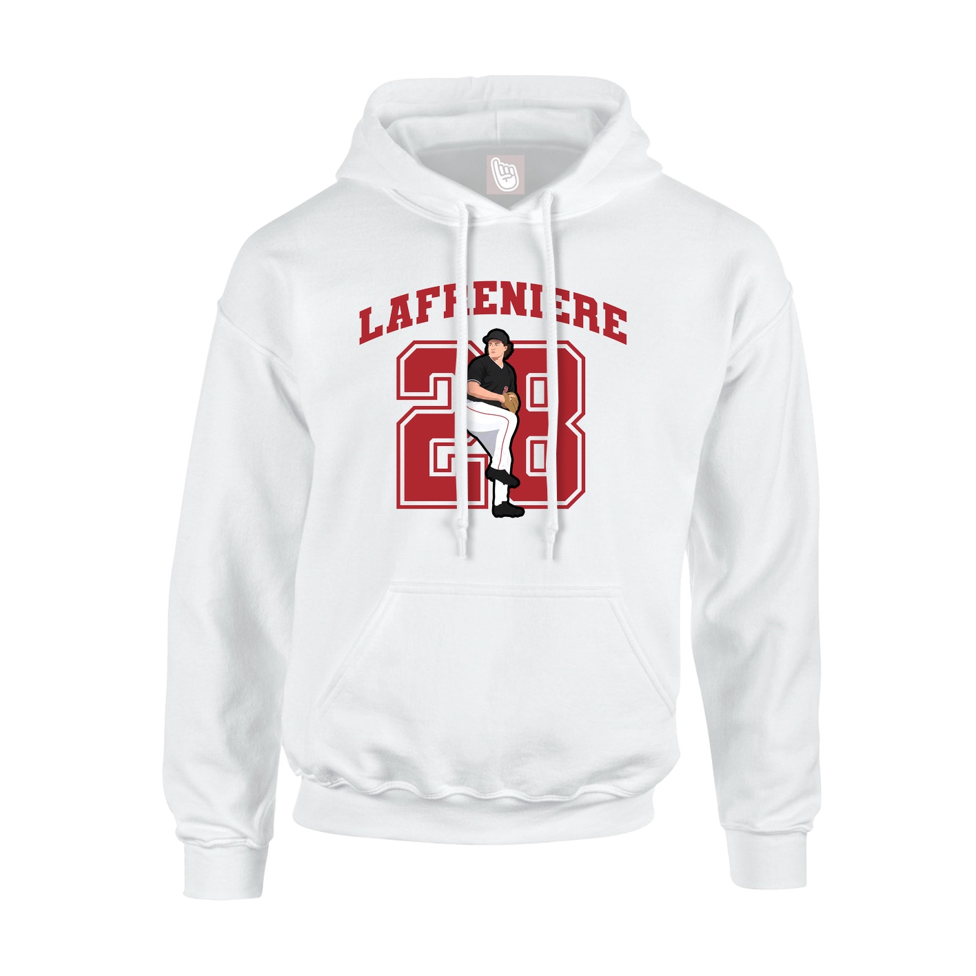 Youth Hoodie — Number in White