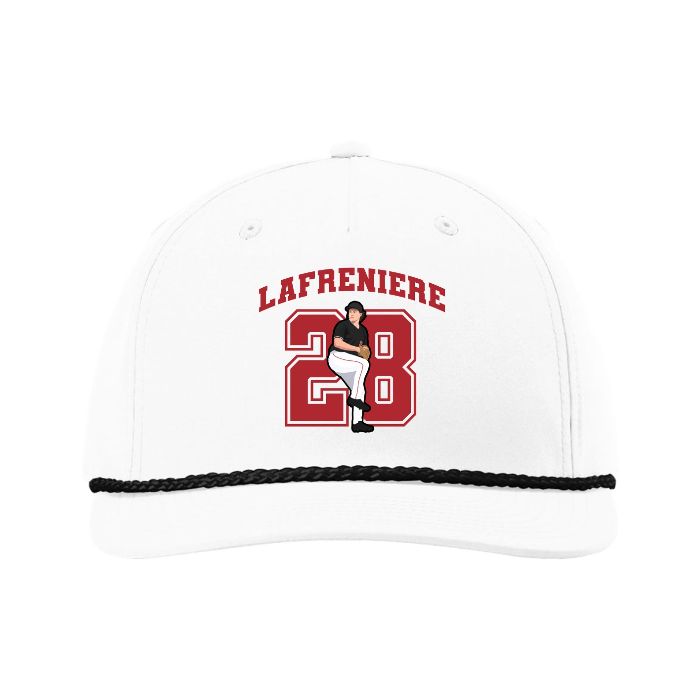 Five-Panel Classic Rope Cap — Number in White