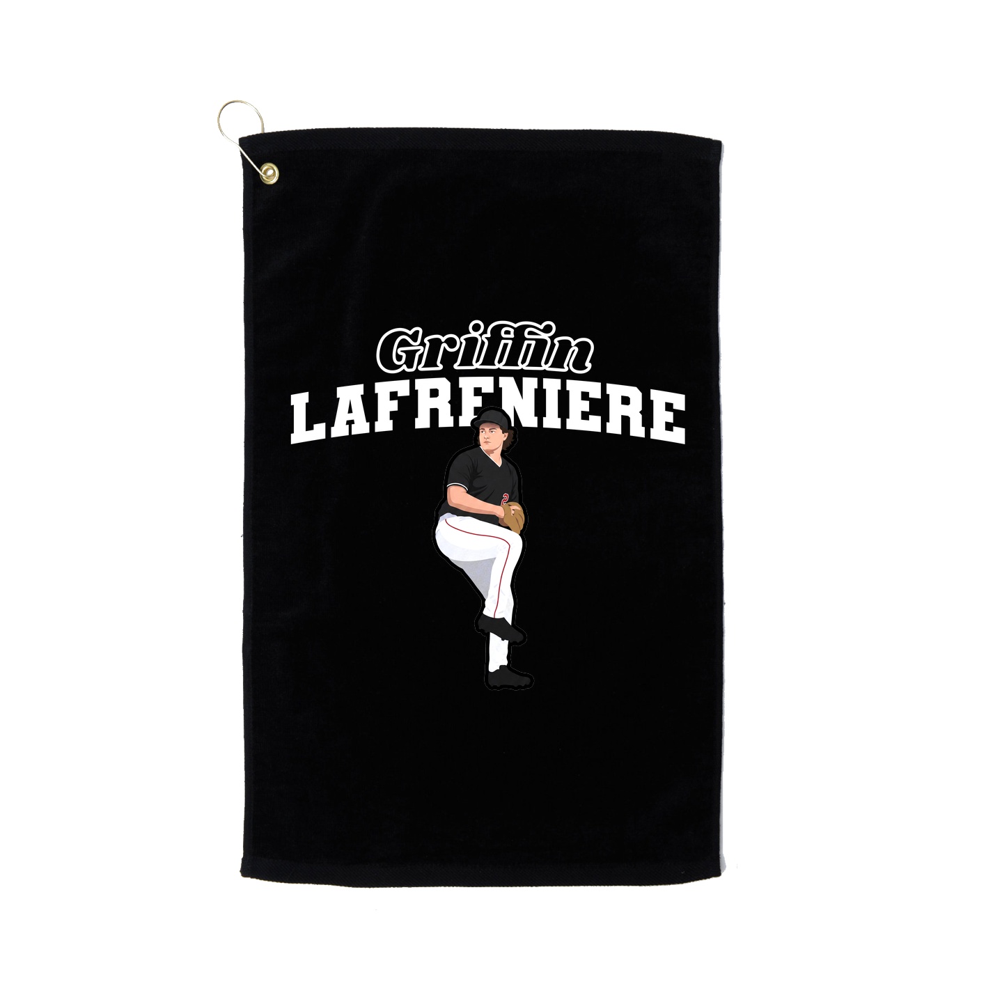 Golf Towel — Name Arch in Black