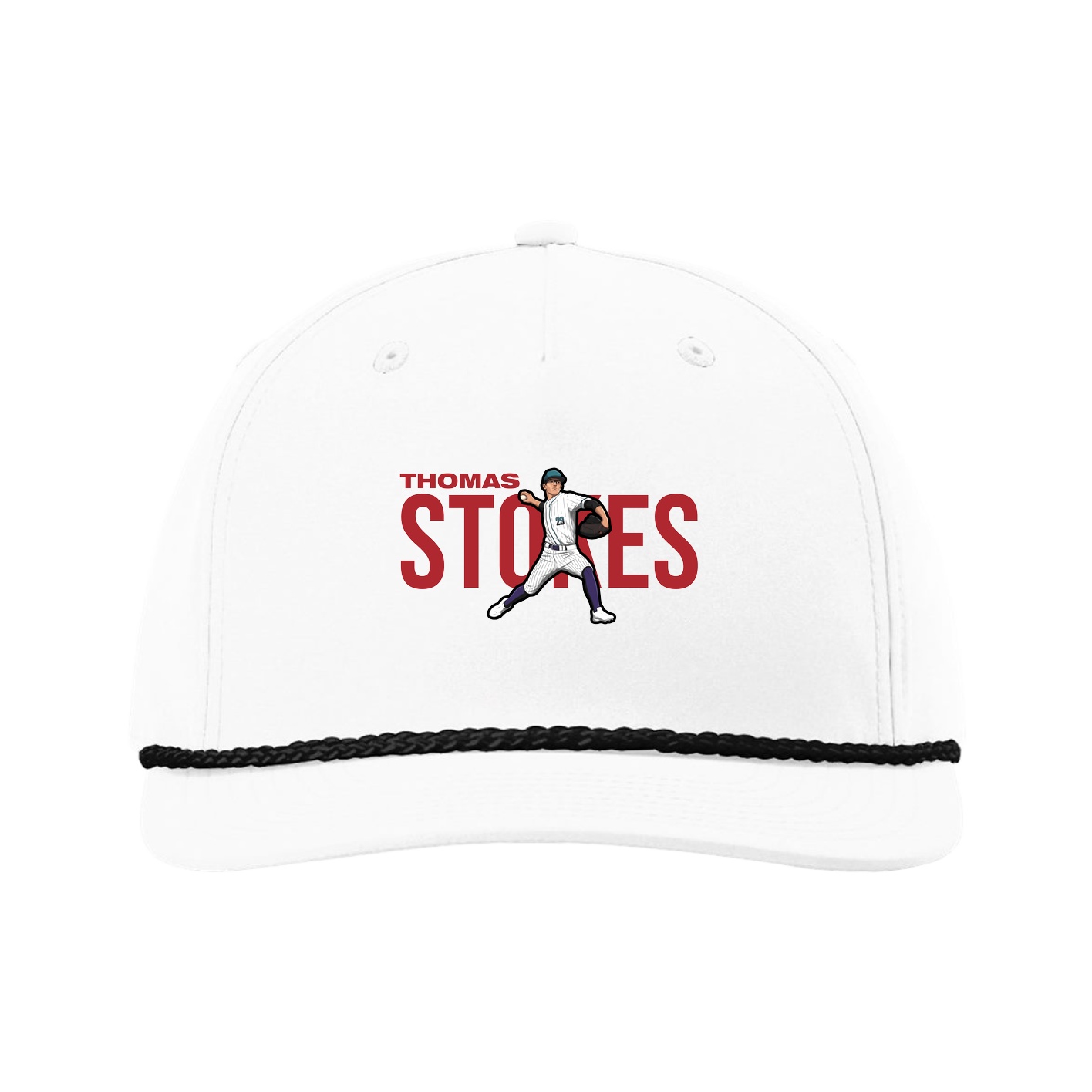 Five-Panel Classic Rope Cap — Player Name in White