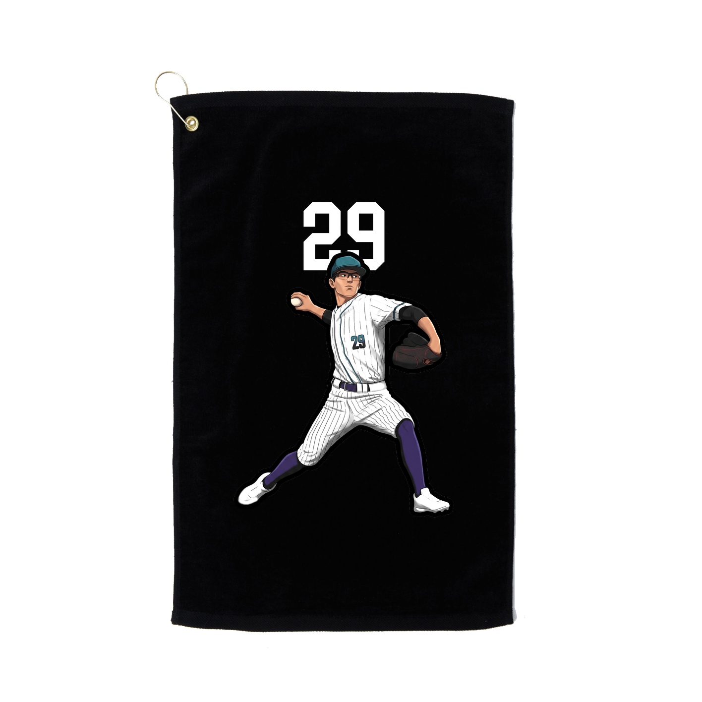 Golf Towel — Number Top in Black