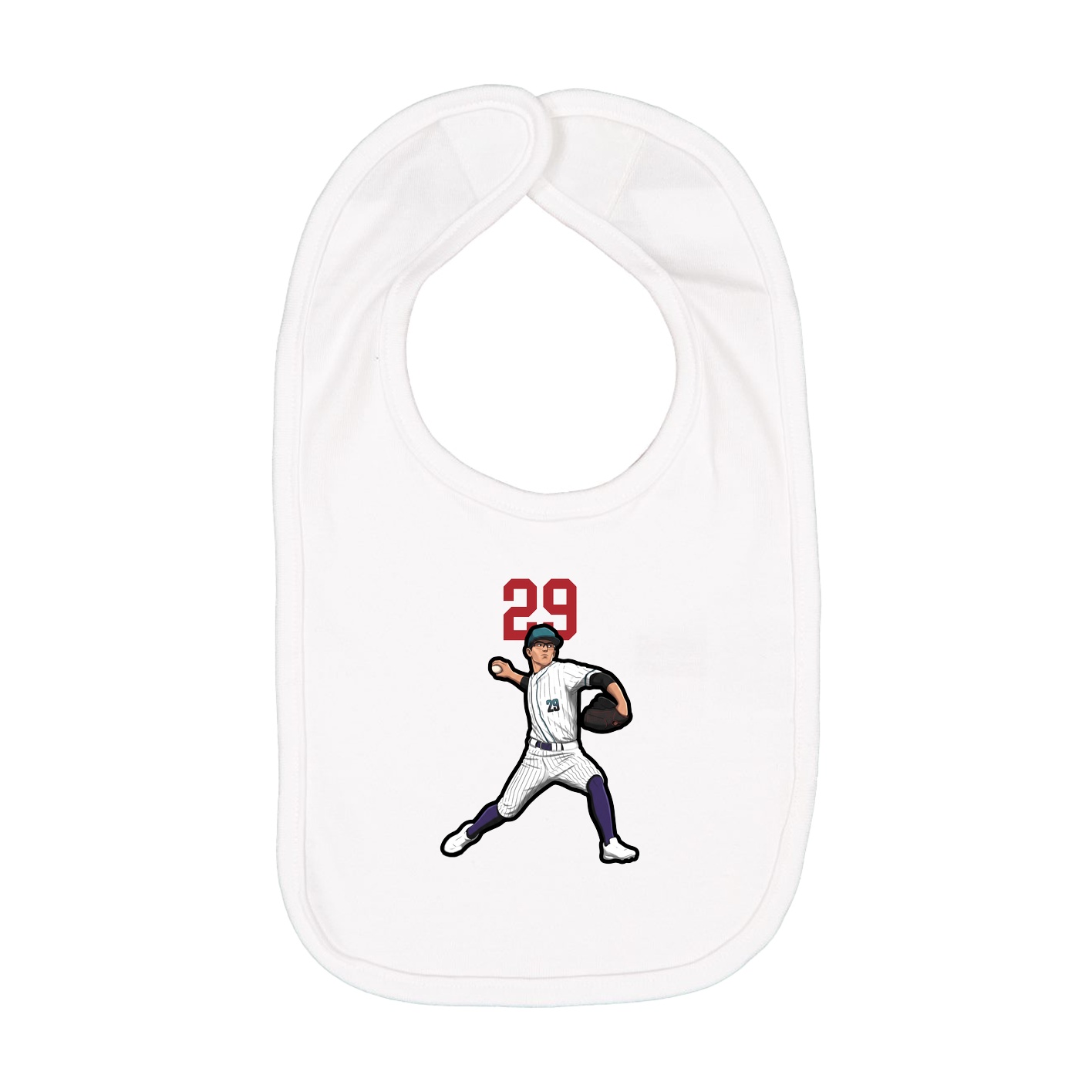 Infant Bib — Number Top in White