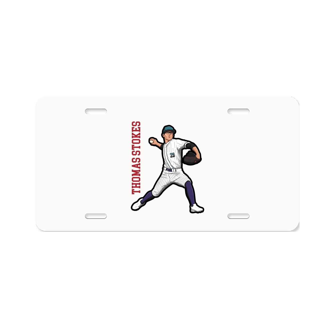 License Plate — Name Vertical in Classic