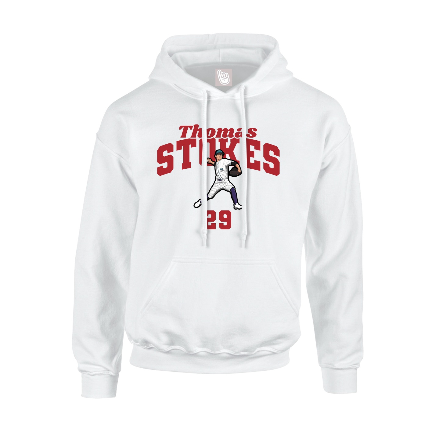 Youth Hoodie — Signature Arch in White