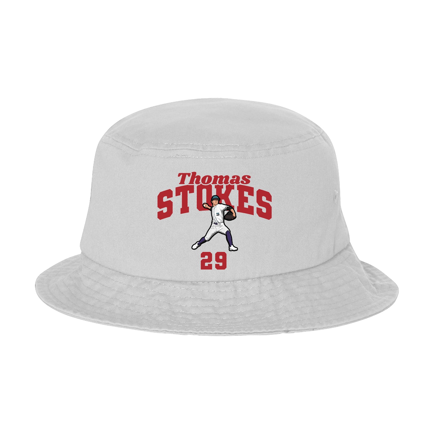 Bucket Cap — Signature Arch in White