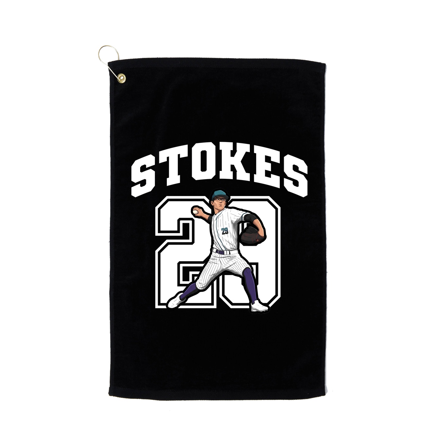 Golf Towel — Number in Black