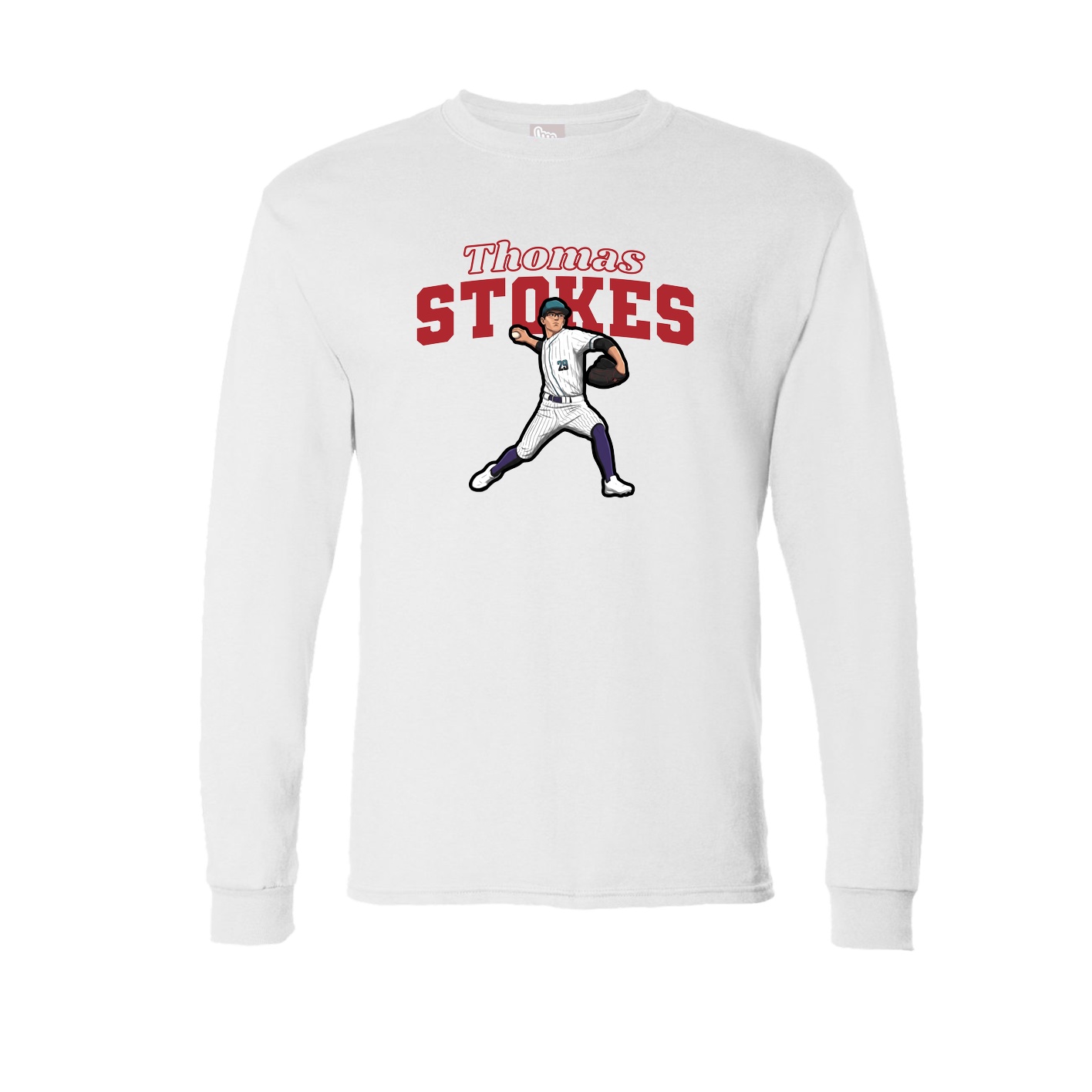 Long Sleeve Tee — Name Arch in White