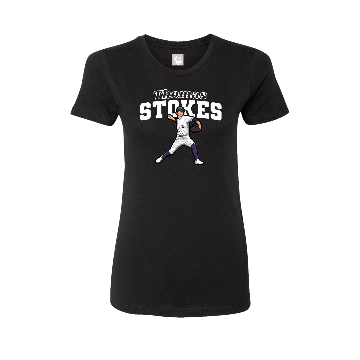 Fitted Women's Tee — Name Arch in Black