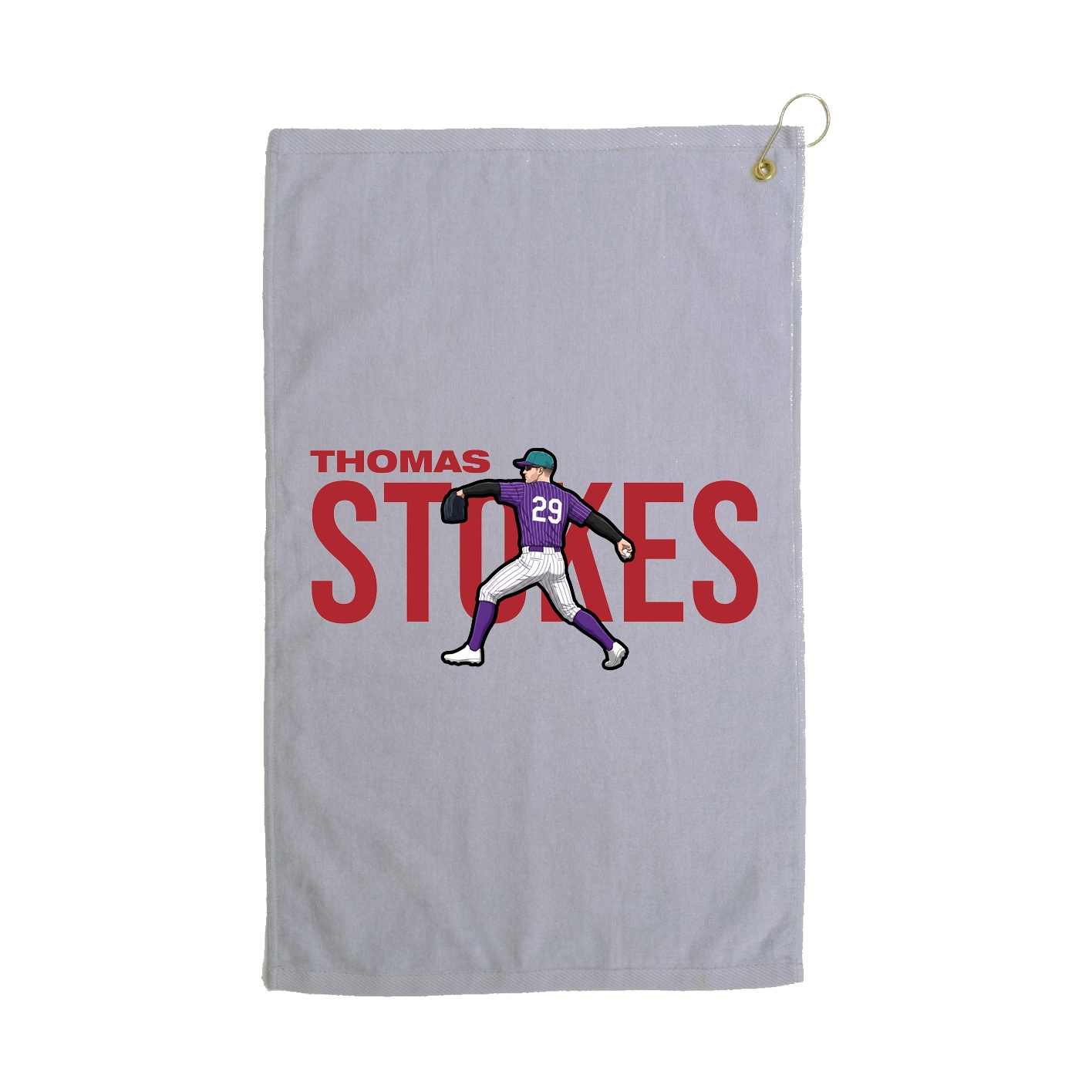 Golf Towel — Player Name in Grey