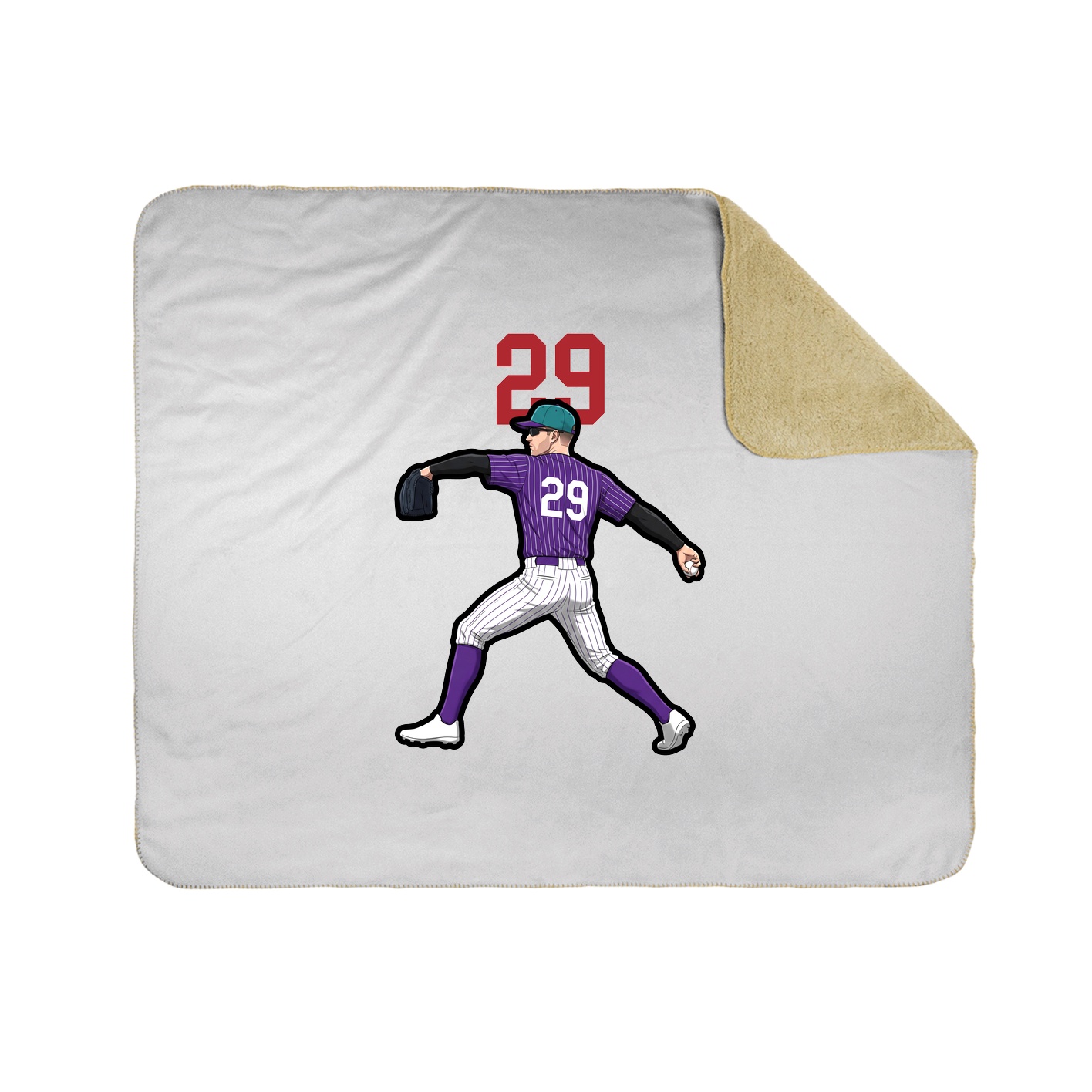 Throw Blanket — Number Top in White