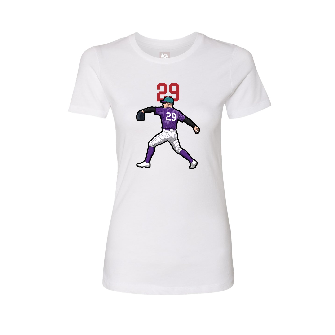 Fitted Women's Tee — Number Top in White