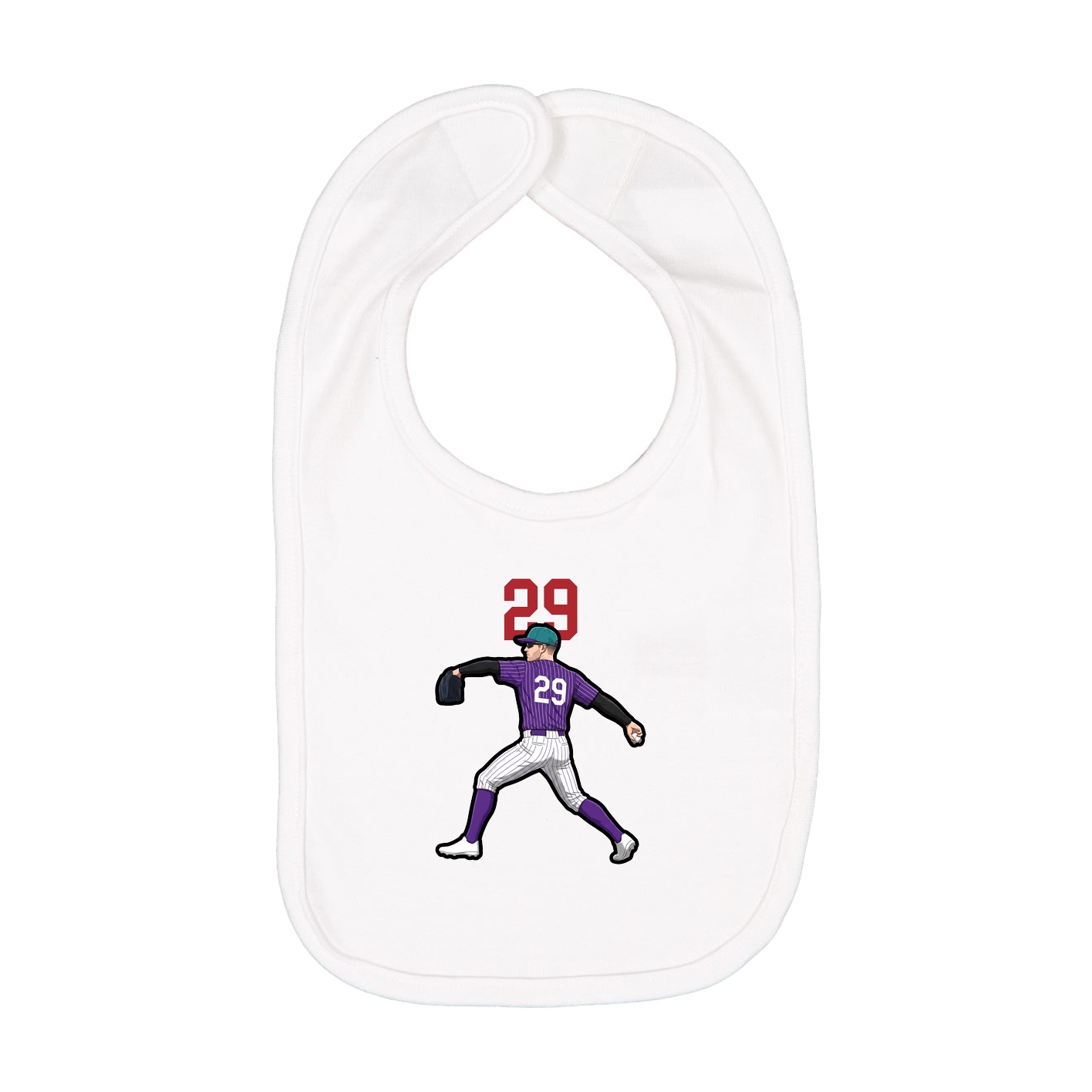 Infant Bib — Number Top in White