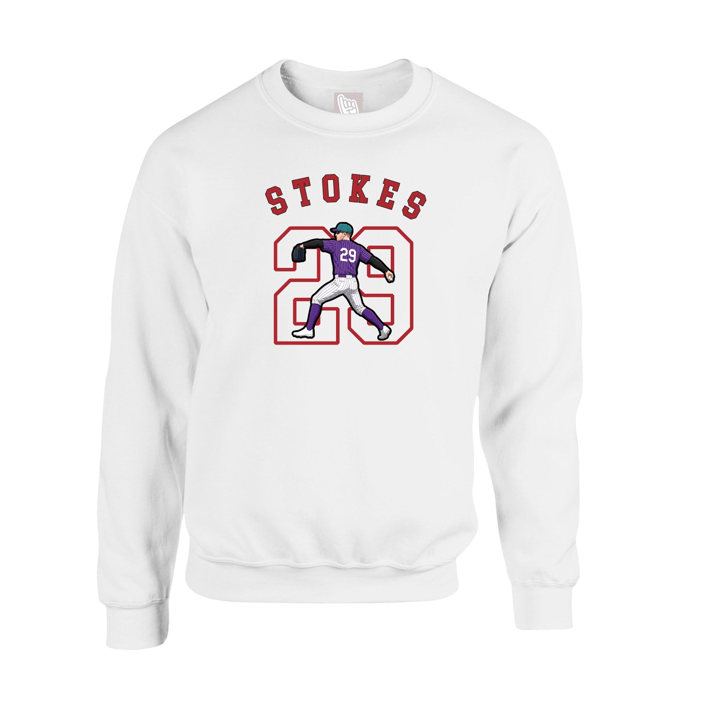 Fleece Crew — Shirsey Arch in White