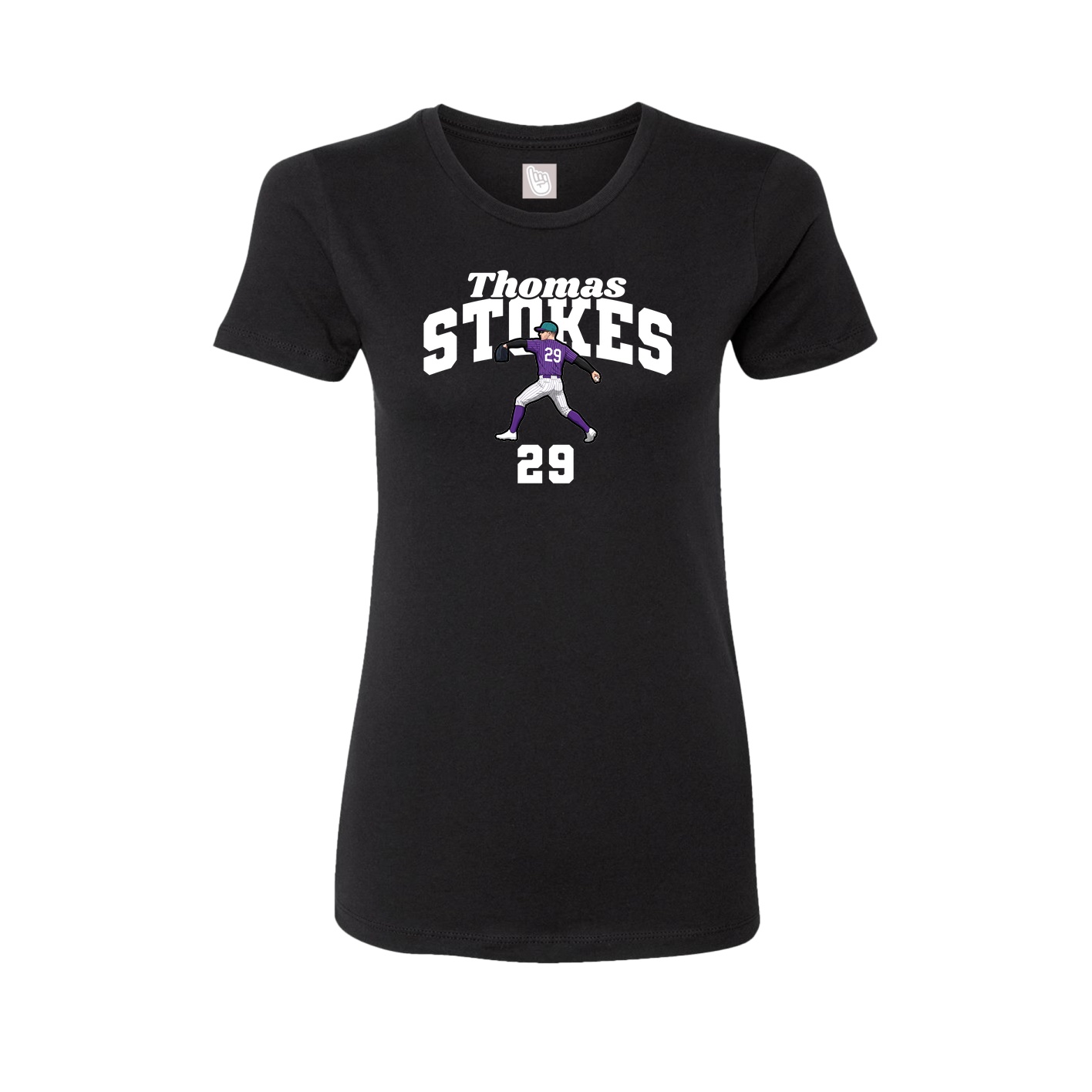 Fitted Women's Tee — Signature Arch in Black