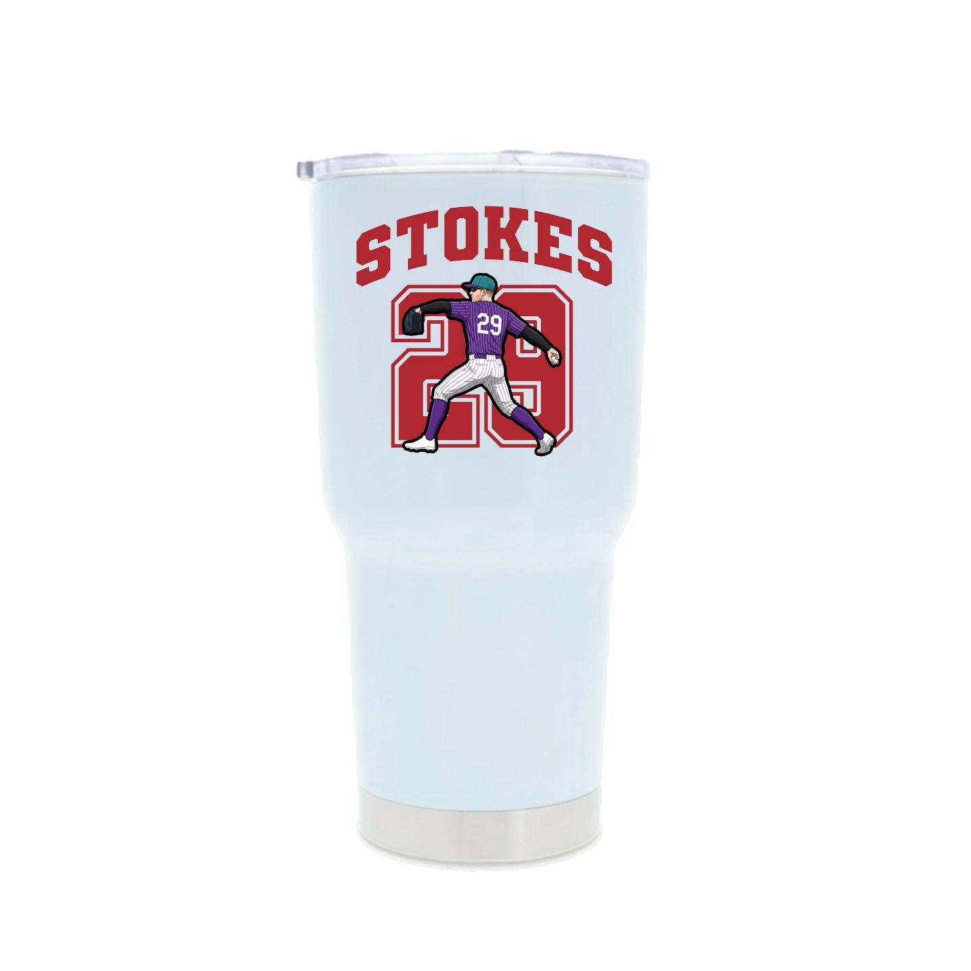 30oz Stainless Steel Tumbler — Number in White