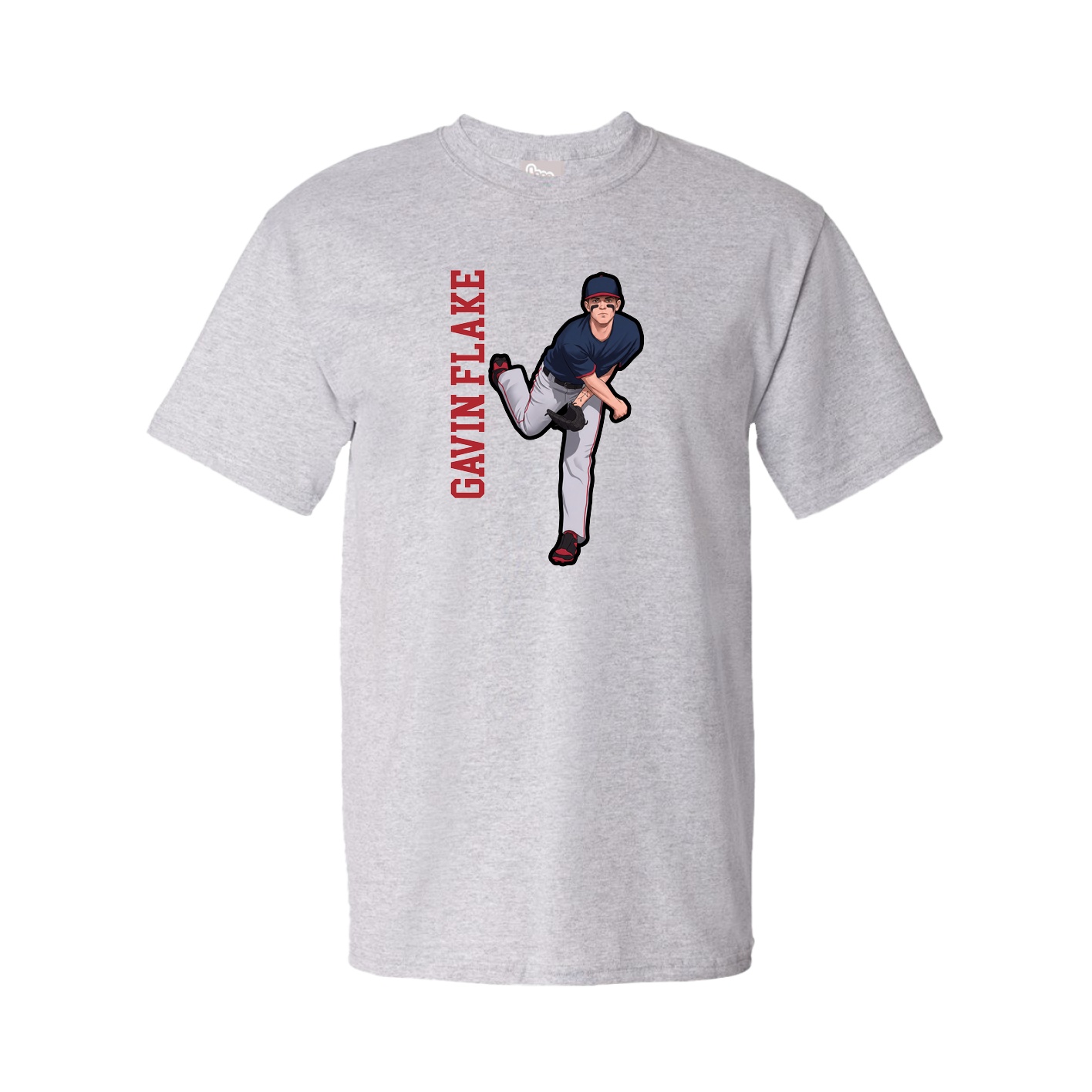 Youth Tee — Name Vertical in Grey