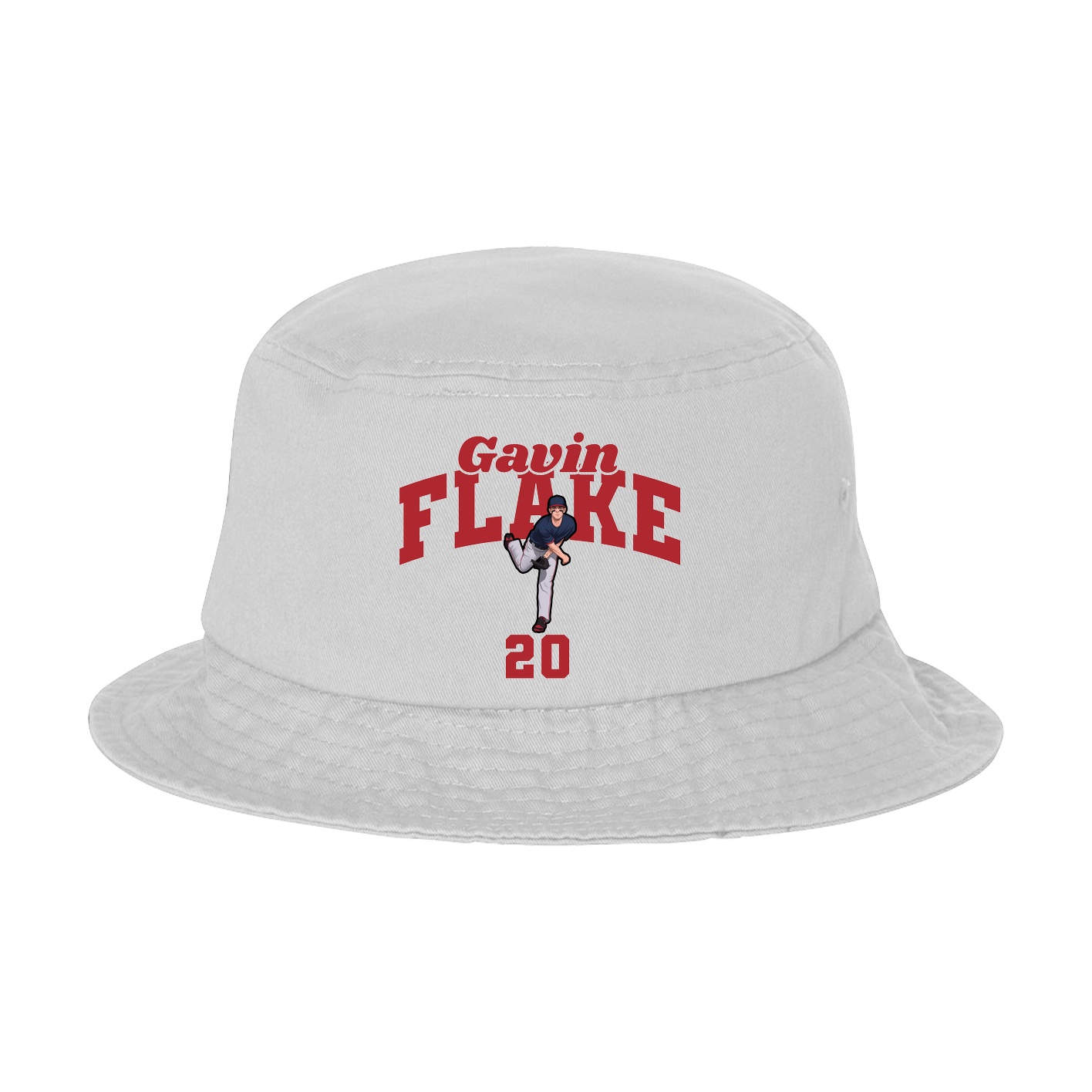 Bucket Cap — Signature Arch in White