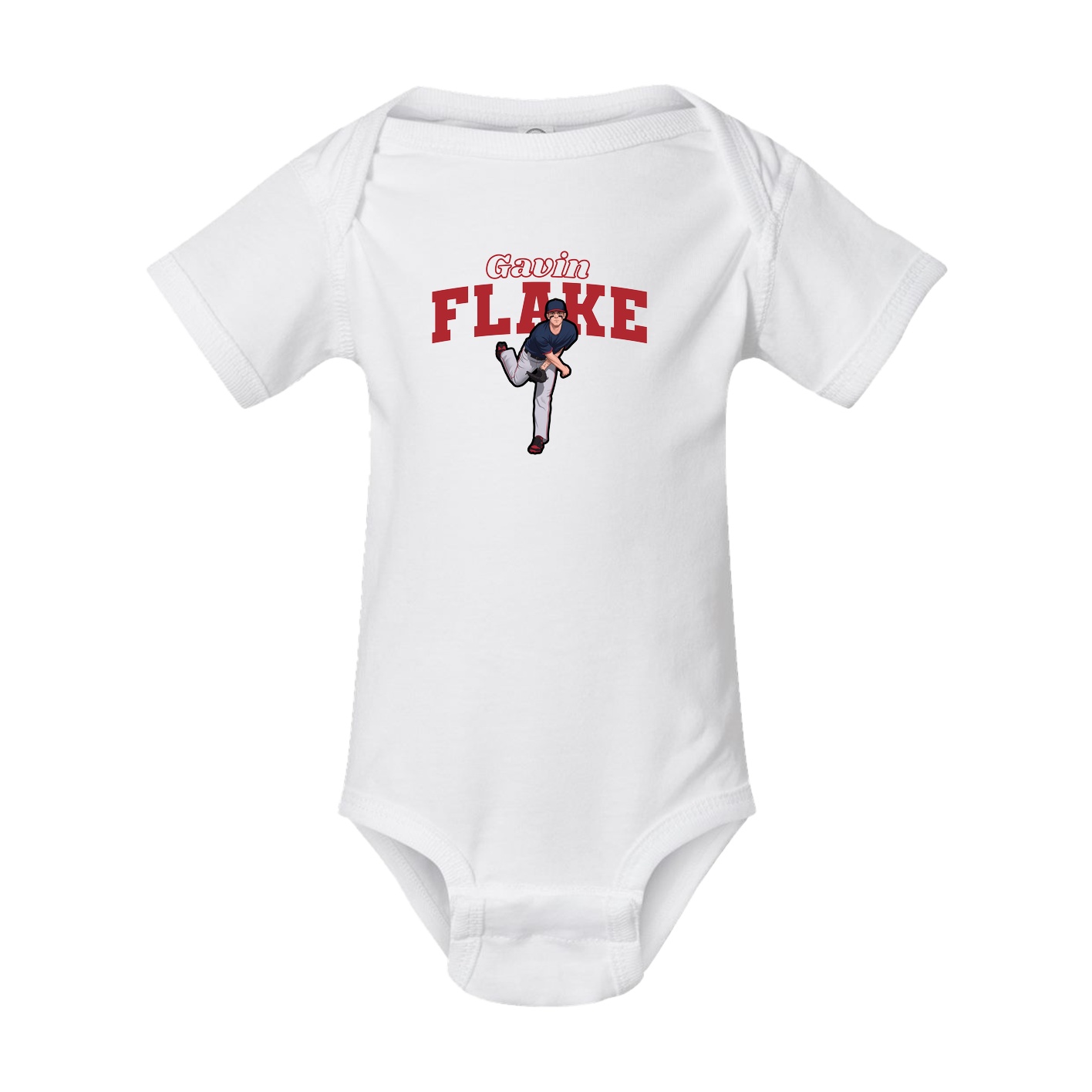 Baby Onesie — Name Arch in White